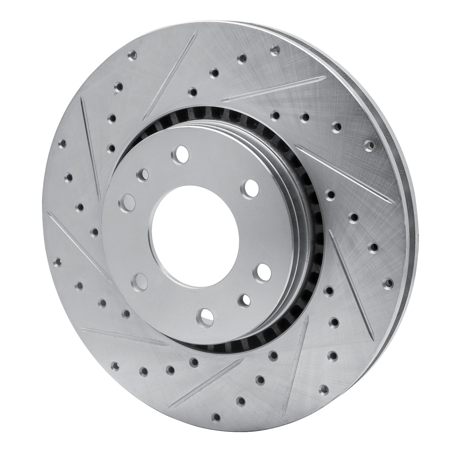 DYN 631-48046L DFC Brake Rotor - Drilled and Slotted - Silver - Image 3