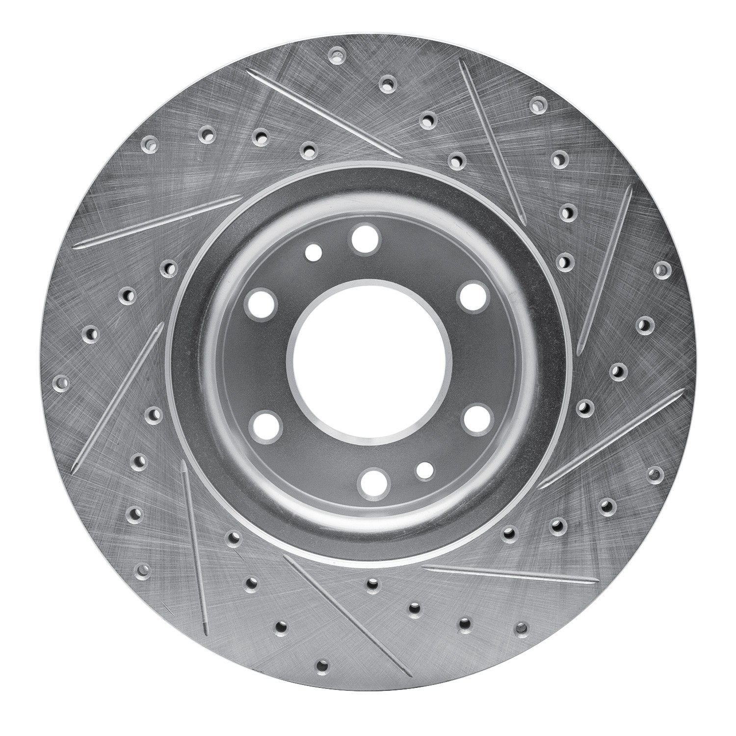 DYN 631-48046L DFC Brake Rotor - Drilled and Slotted - Silver - Image 4