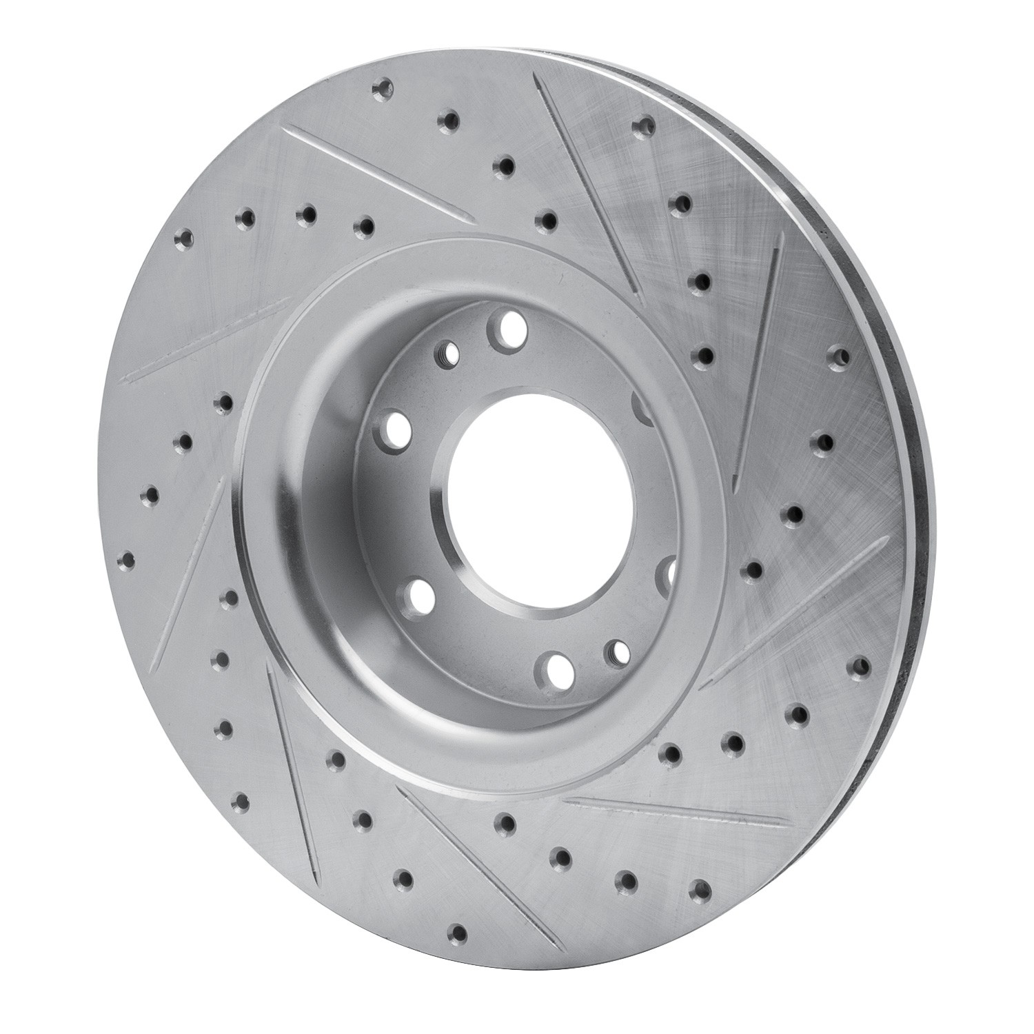 DYN 631-48046L DFC Brake Rotor - Drilled and Slotted - Silver - Image 2