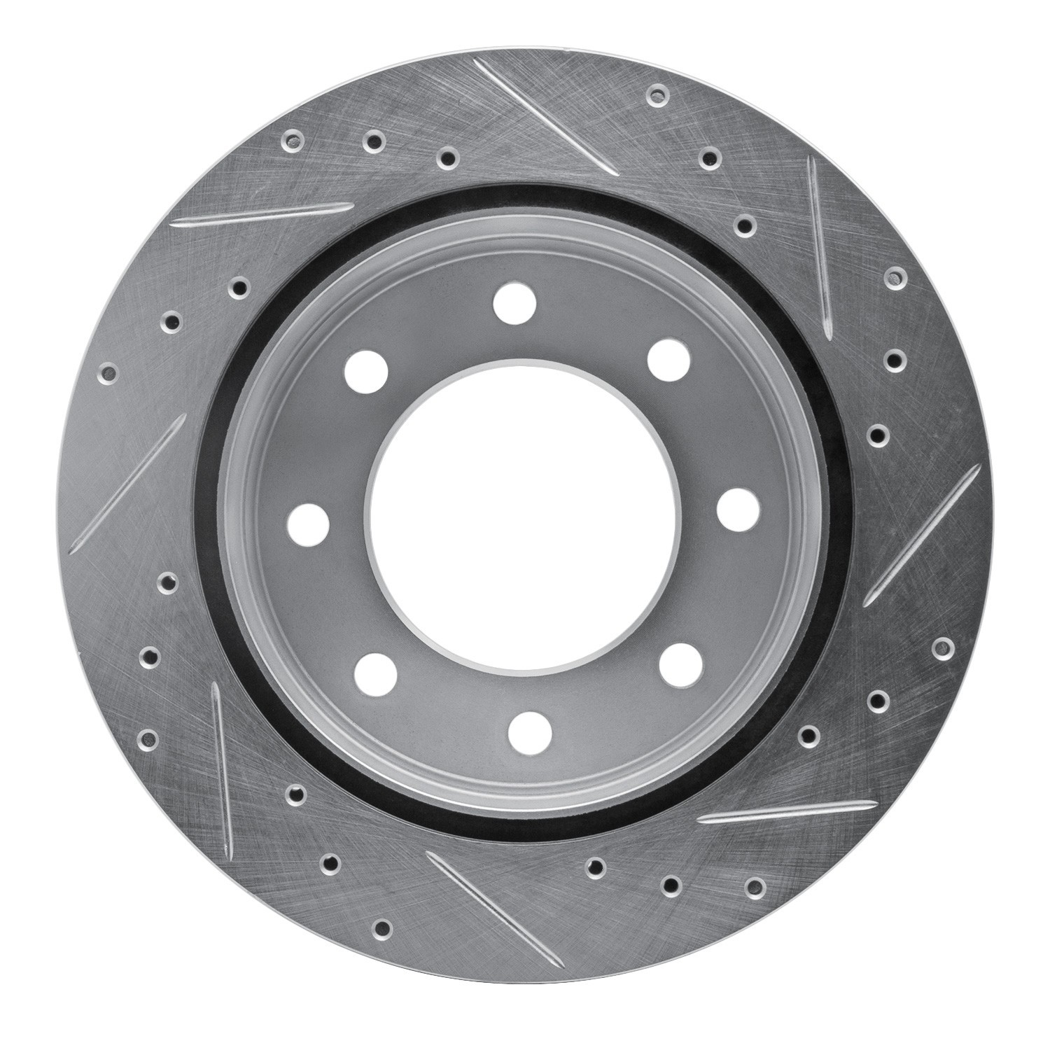 DYN 631-48048L DFC Brake Rotor - Drilled and Slotted - Silver - Image 4