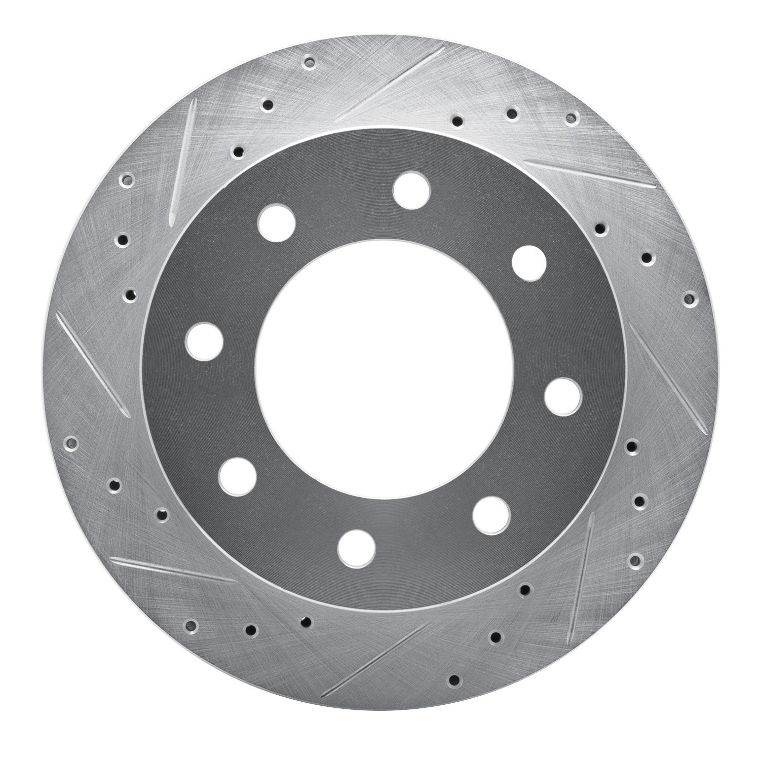 DYN 631-48048L DFC Brake Rotor - Drilled and Slotted - Silver