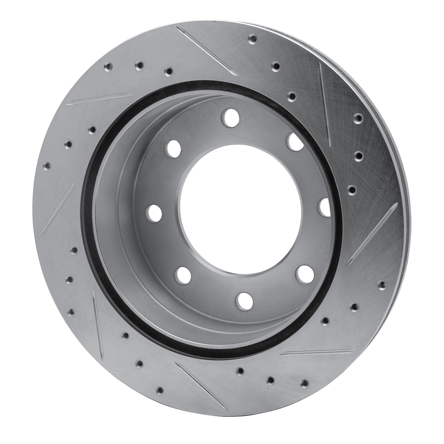 DYN 631-48048L DFC Brake Rotor - Drilled and Slotted - Silver - Image 2