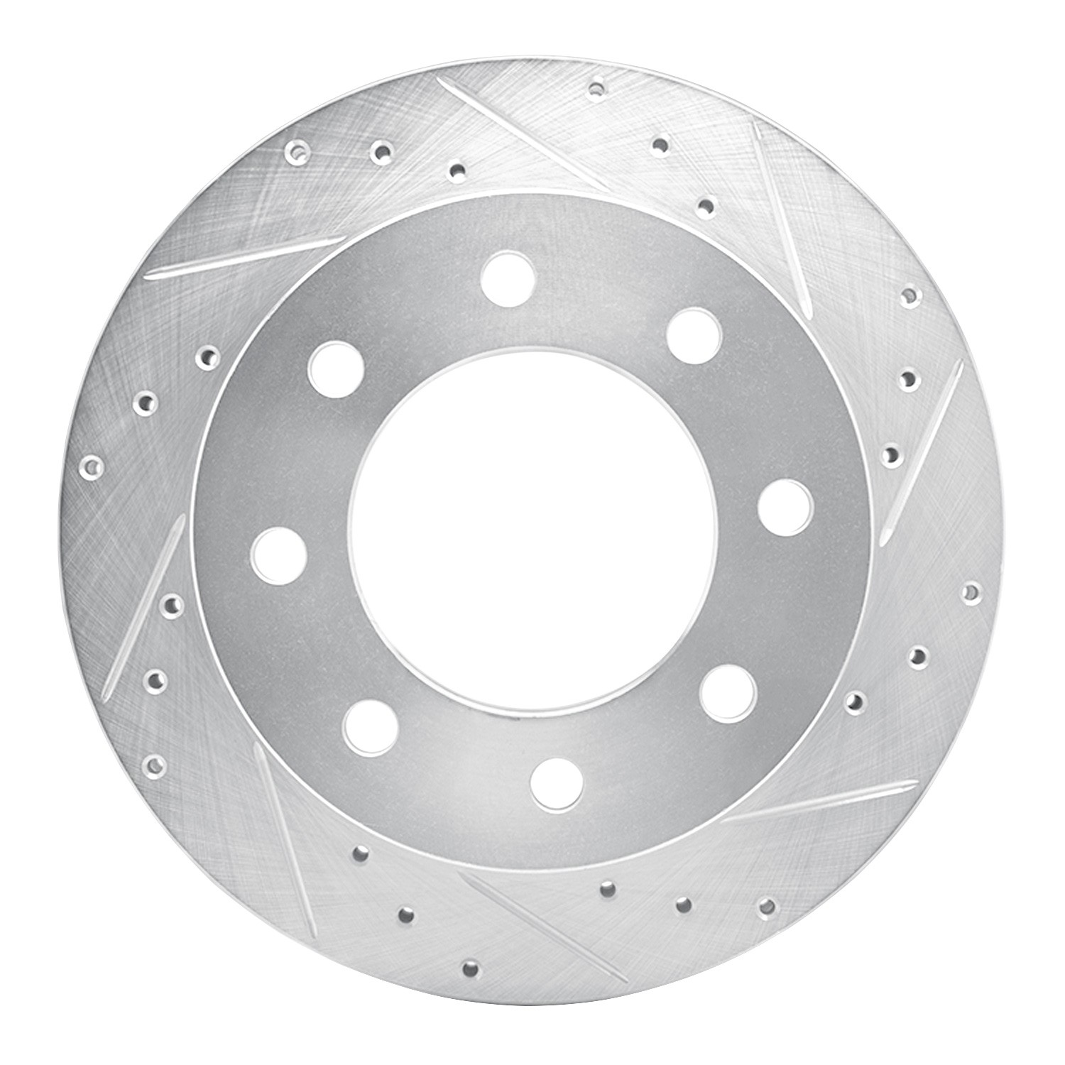 DYN 631-48048R DFC Brake Rotor - Drilled and Slotted - Silver