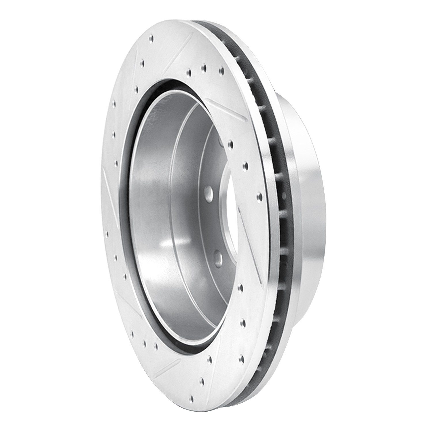 DYN 631-48048R DFC Brake Rotor - Drilled and Slotted - Silver - Image 2