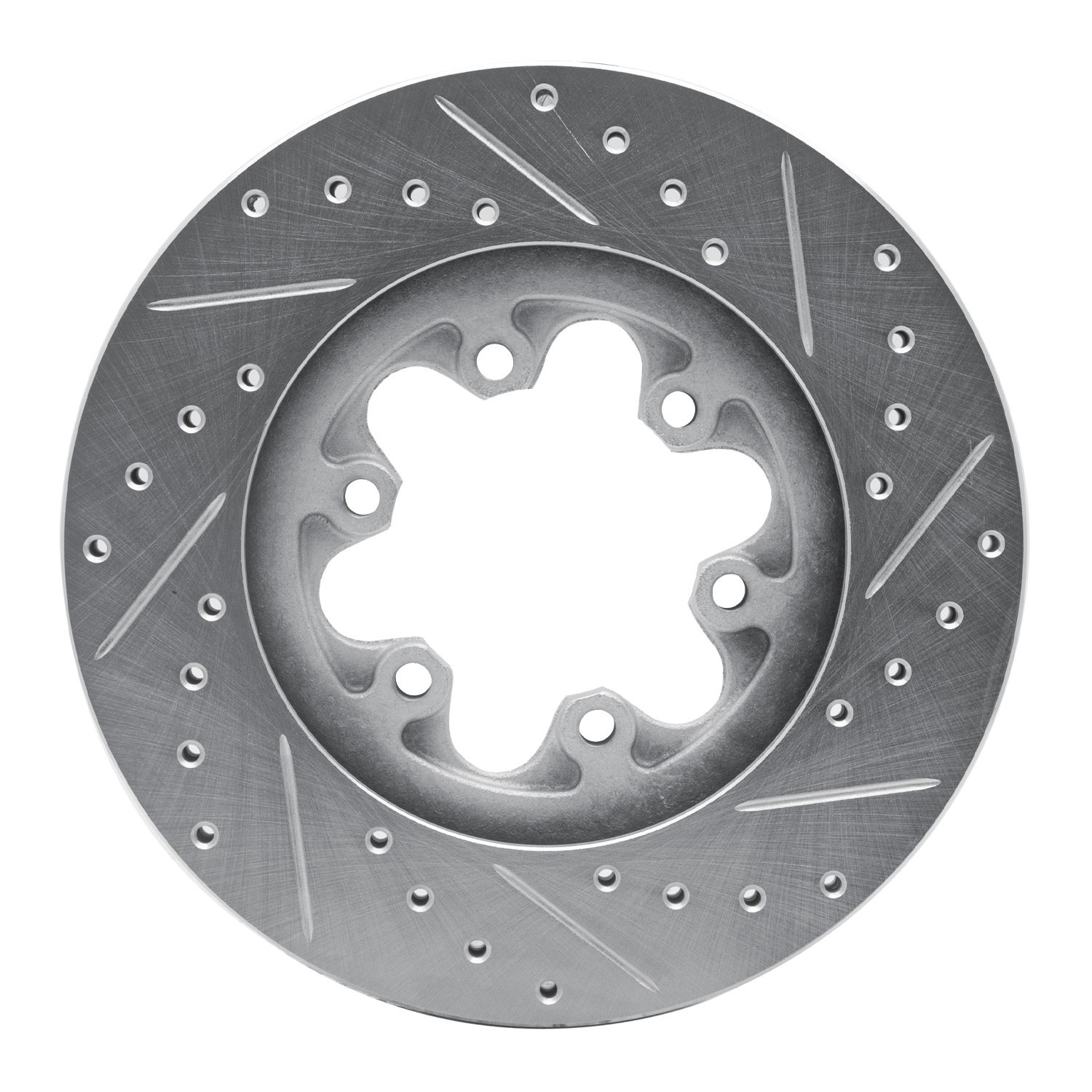 DYN 631-48049L DFC Brake Rotor - Drilled and Slotted - Silver - Image 3