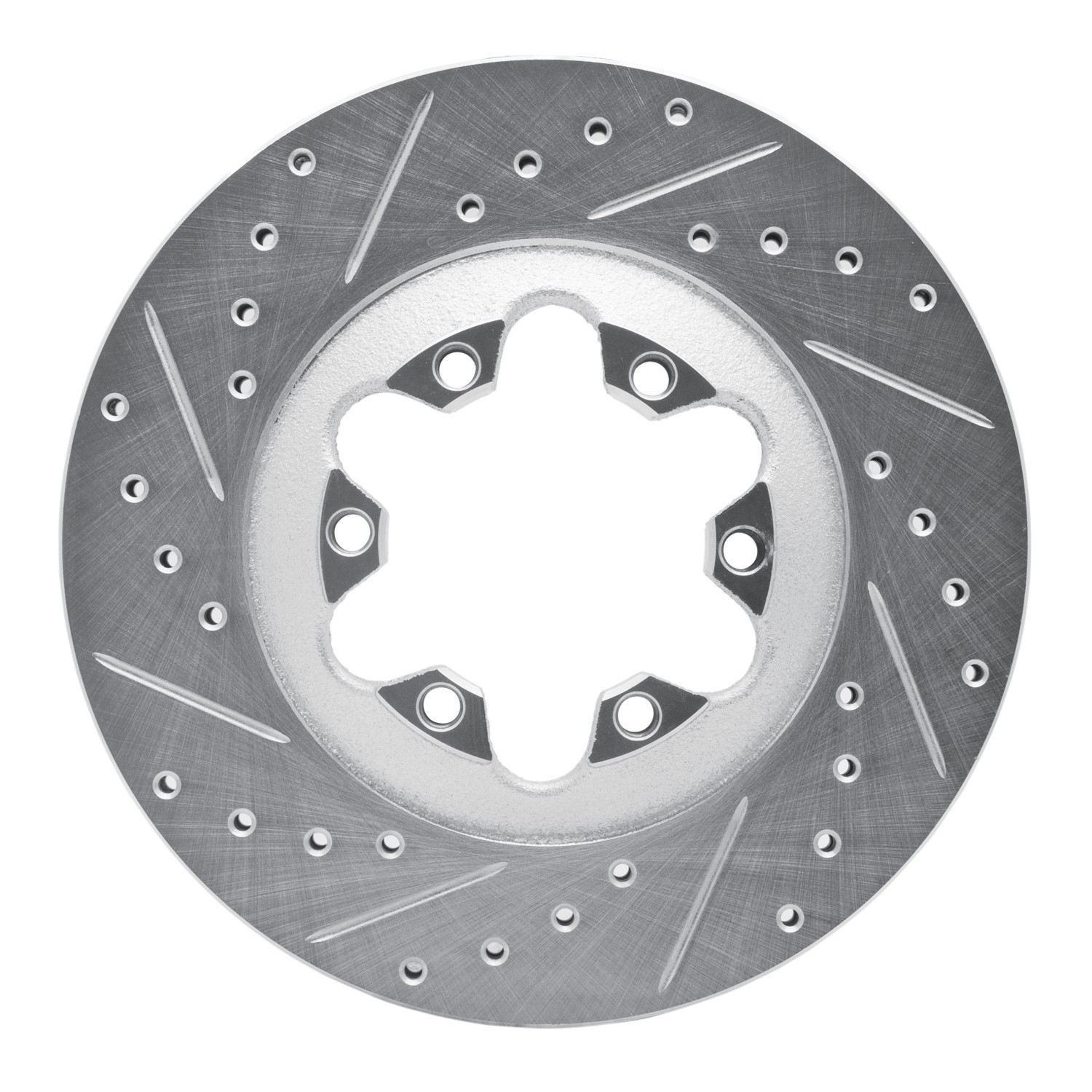 DYN 631-48049L DFC Brake Rotor - Drilled and Slotted - Silver - Image 4