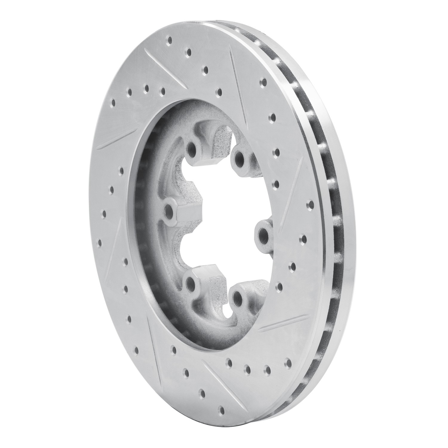 DYN 631-48049L DFC Brake Rotor - Drilled and Slotted - Silver - Image 5