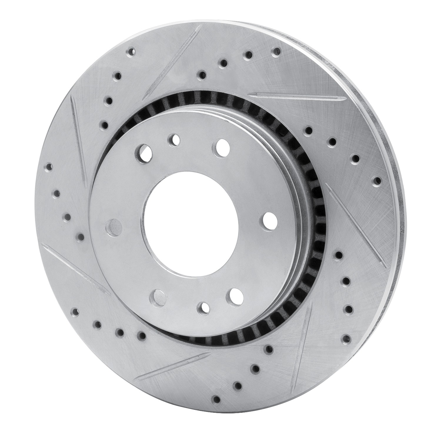 DYN 631-48052L DFC Brake Rotor - Drilled and Slotted - Silver - Image 2