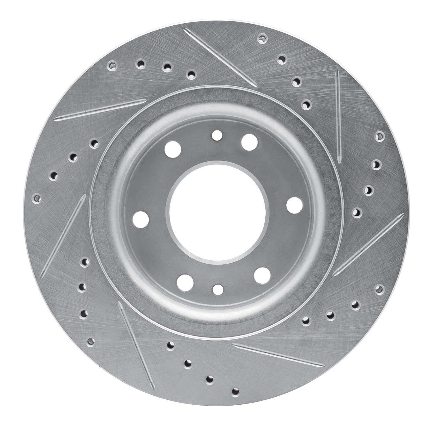 DYN 631-48052L DFC Brake Rotor - Drilled and Slotted - Silver - Image 3