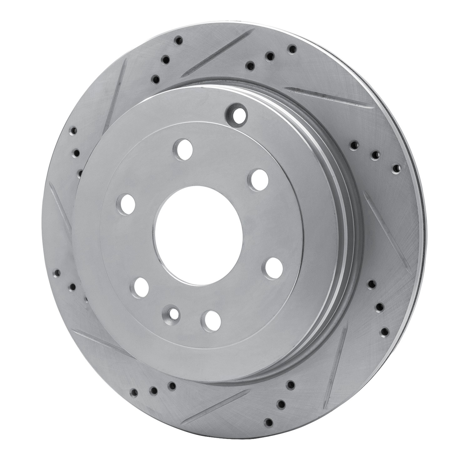 DYN 631-48055L DFC Brake Rotor - Drilled and Slotted - Silver - Image 4