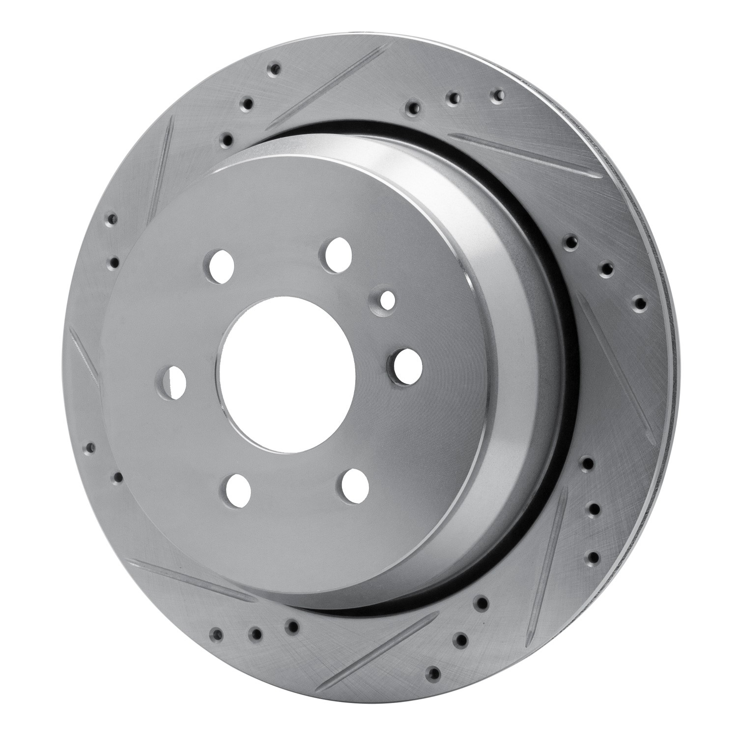 DYN 631-48063L DFC Brake Rotor - Drilled and Slotted - Silver - Image 3