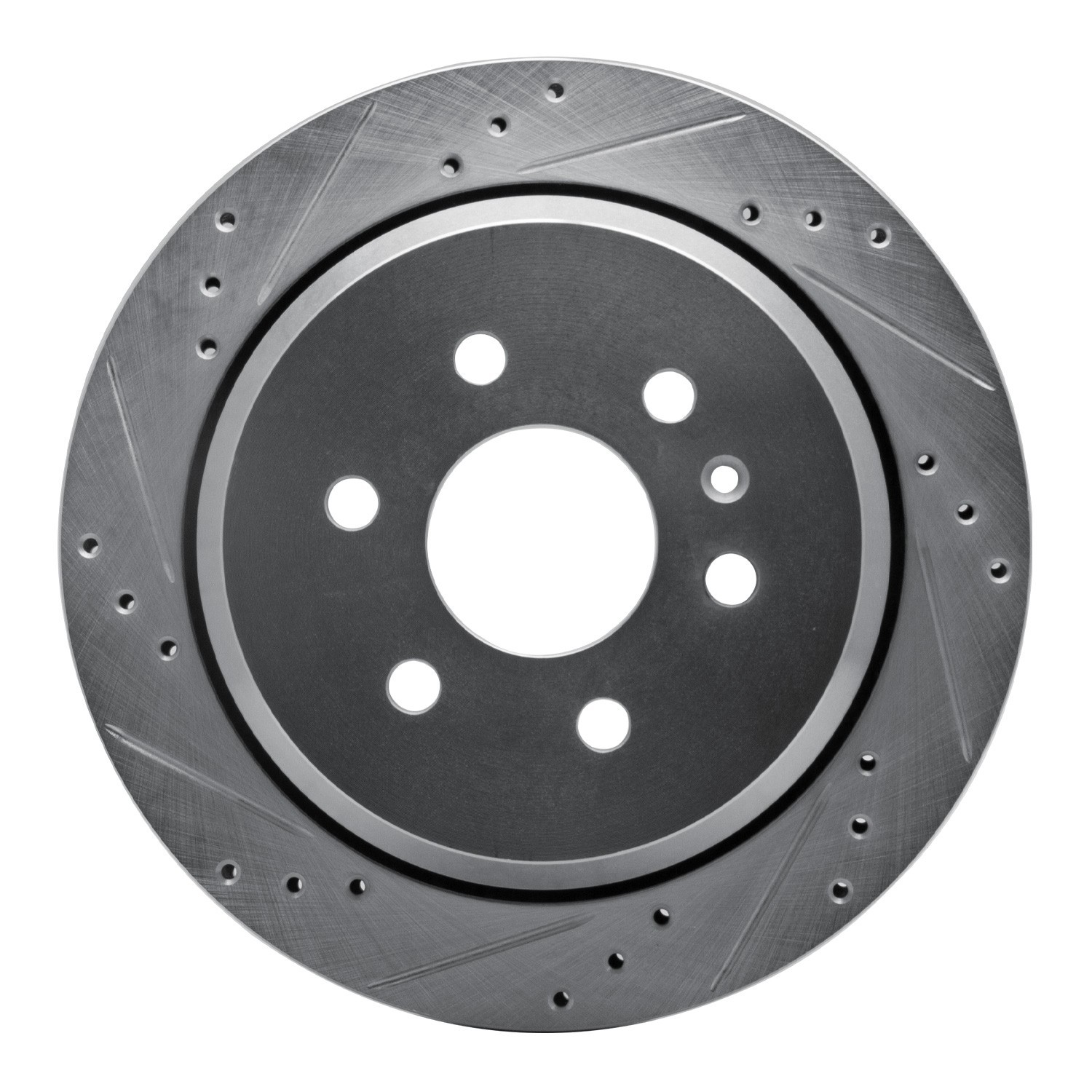 DYN 631-48063L DFC Brake Rotor - Drilled and Slotted - Silver