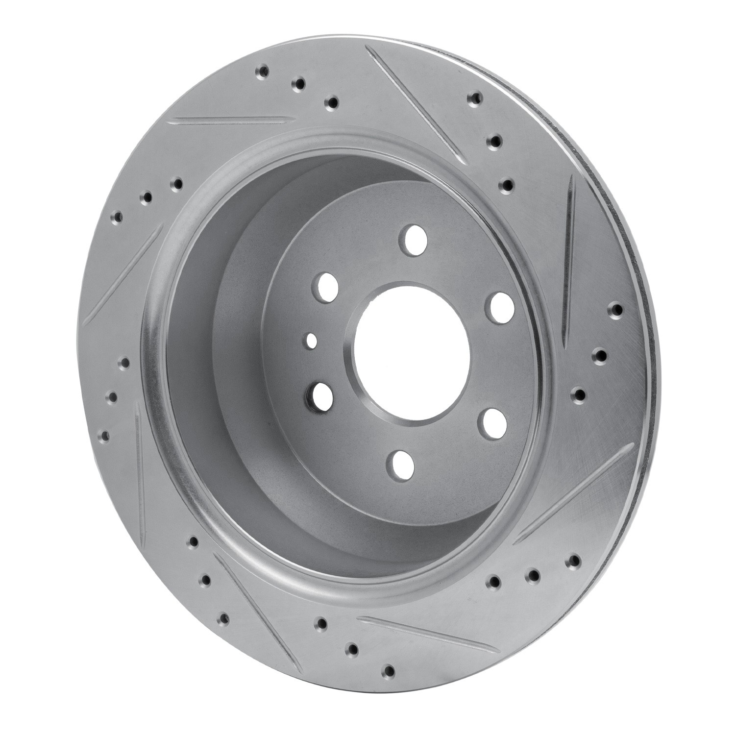 DYN 631-48063L DFC Brake Rotor - Drilled and Slotted - Silver - Image 2