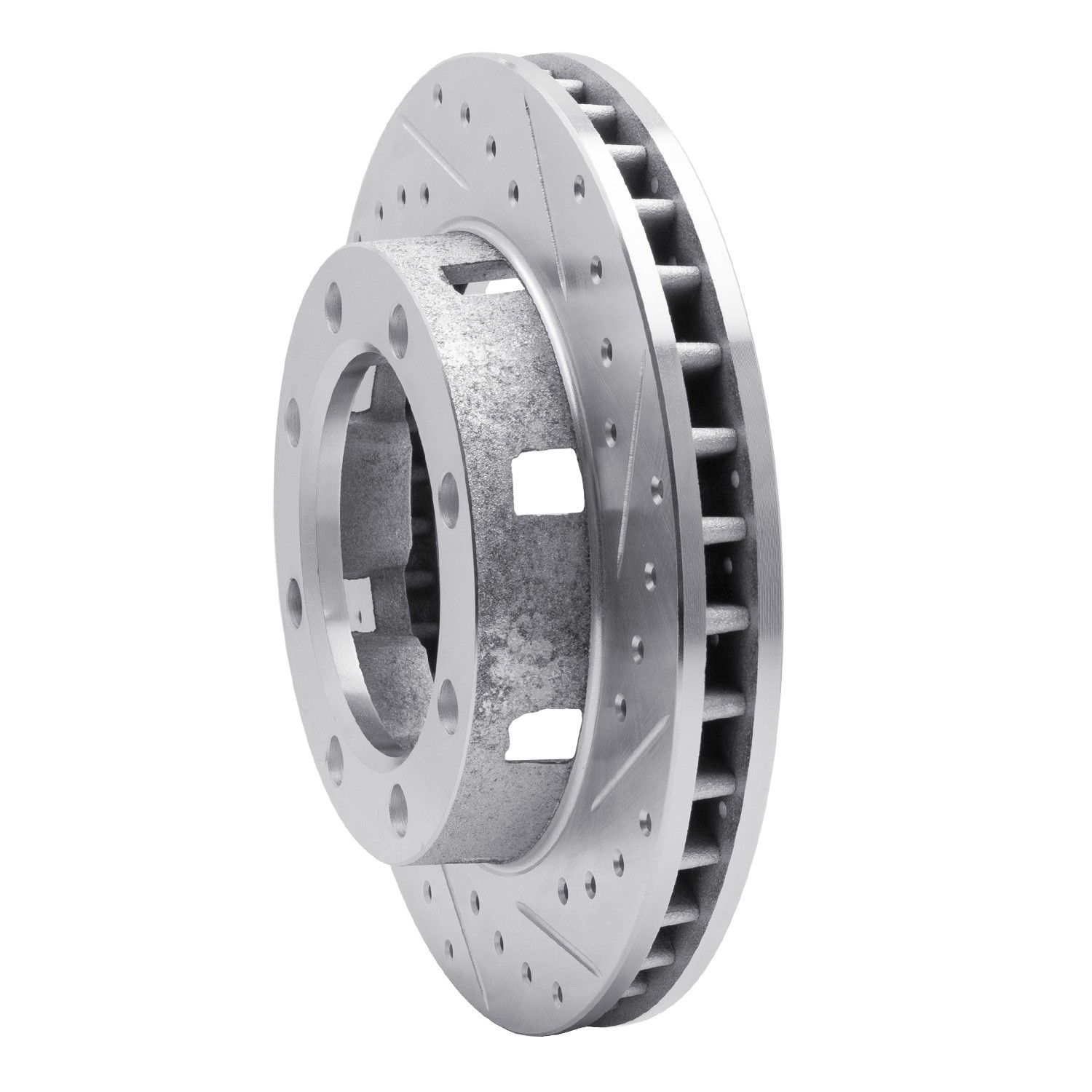 DYN 631-48064R DFC Brake Rotor - Drilled and Slotted - Silver - Image 2
