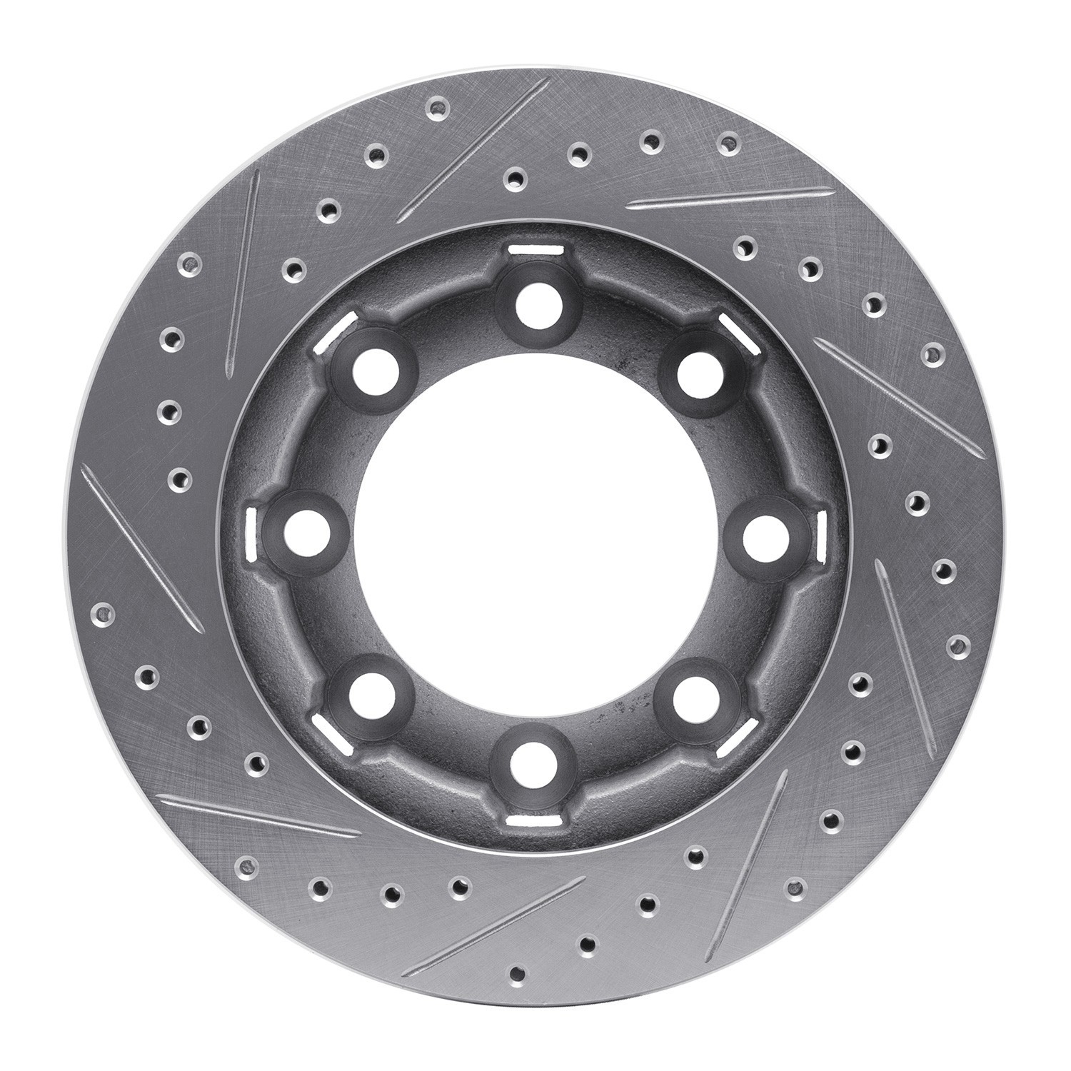 DYN 631-48064R DFC Brake Rotor - Drilled and Slotted - Silver - Image 3