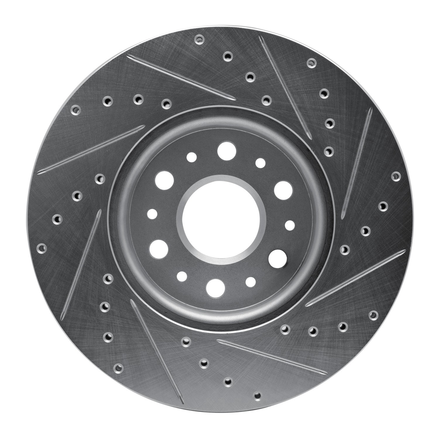 DYN 631-48090L DFC Brake Rotor - Drilled and Slotted - Silver - Image 4