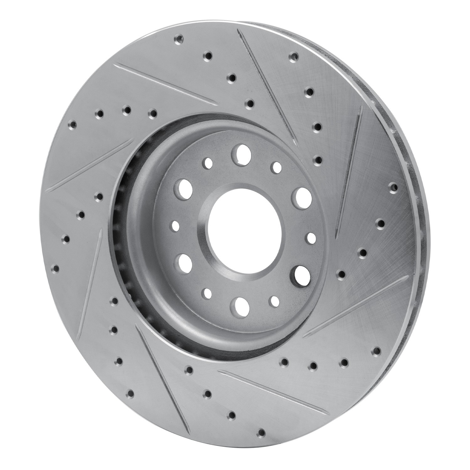 DYN 631-48090L DFC Brake Rotor - Drilled and Slotted - Silver - Image 2