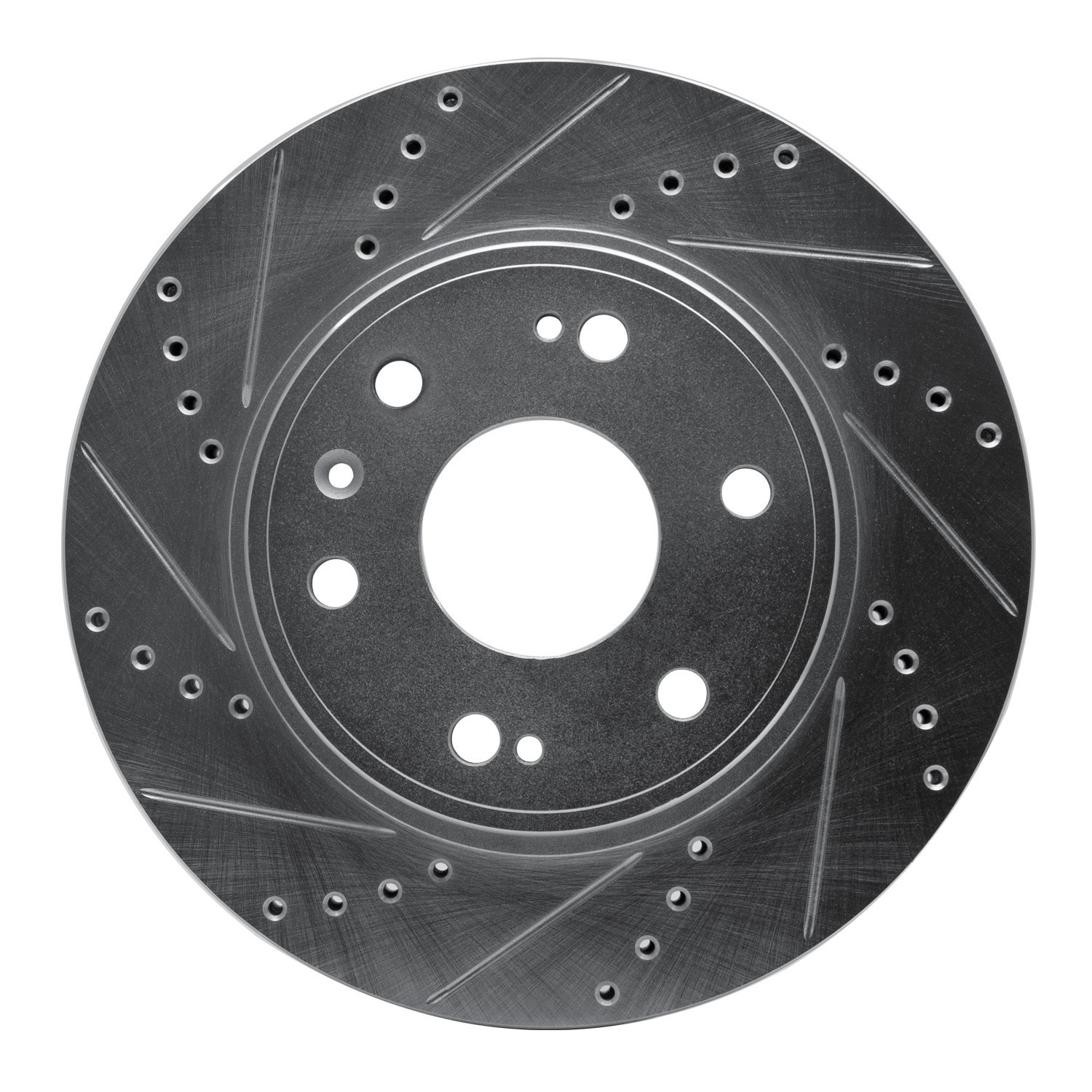 DYN 631-48091L DFC Brake Rotor - Drilled and Slotted - Silver