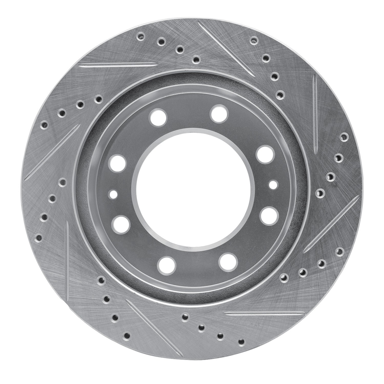 DYN 631-48092L DFC Brake Rotor - Drilled and Slotted - Silver - Image 2