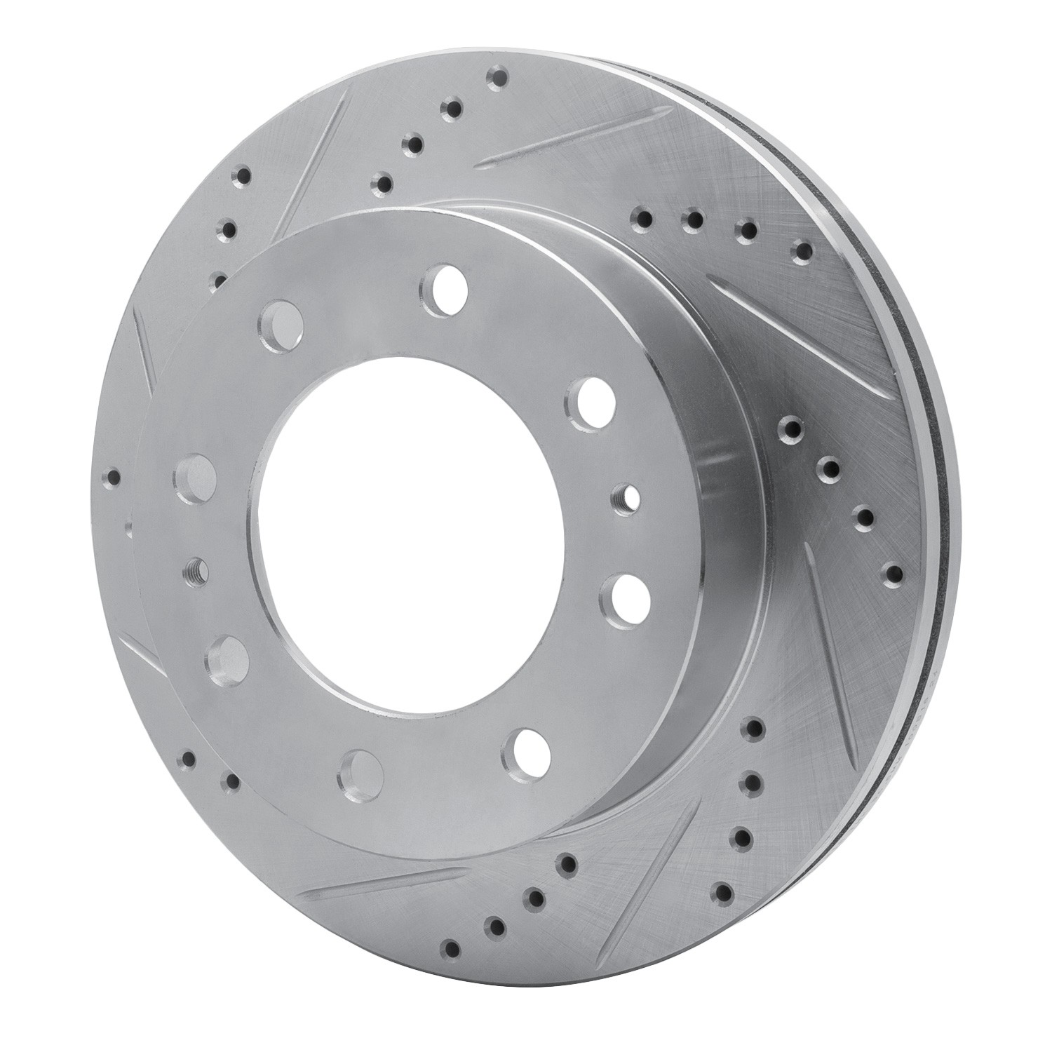 DYN 631-48092L DFC Brake Rotor - Drilled and Slotted - Silver