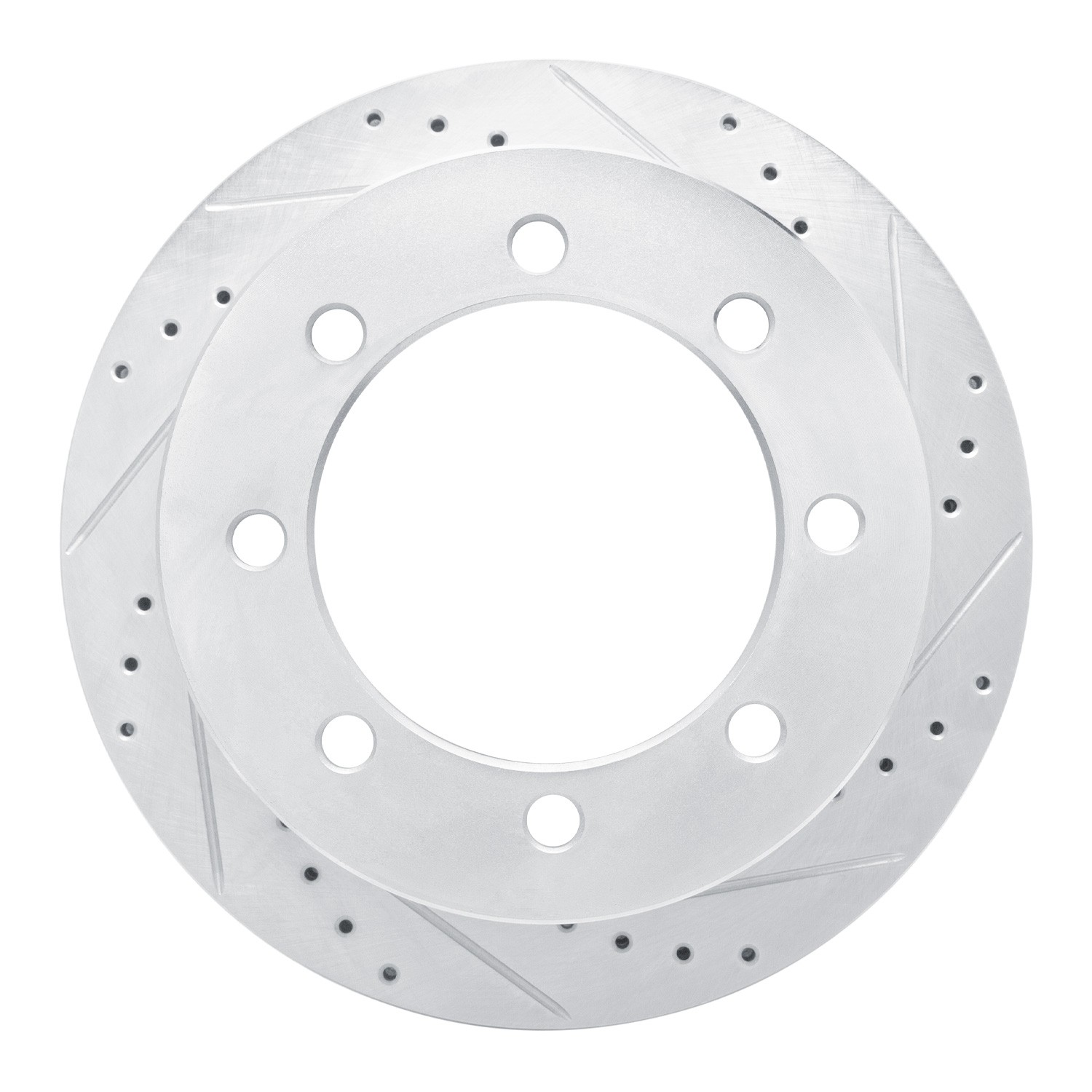 DYN 631-48092R DFC Brake Rotor - Drilled and Slotted - Silver