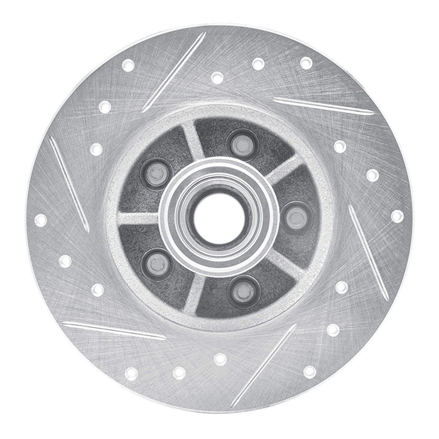 DYN 631-52002R DFC Brake Rotor - Drilled and Slotted - Silver - Image 4