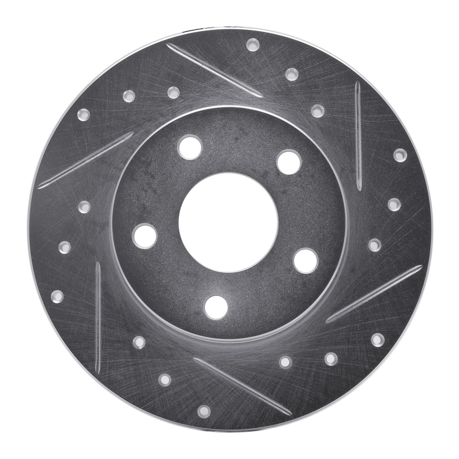 DYN 631-52003R DFC Brake Rotor - Drilled and Slotted - Silver