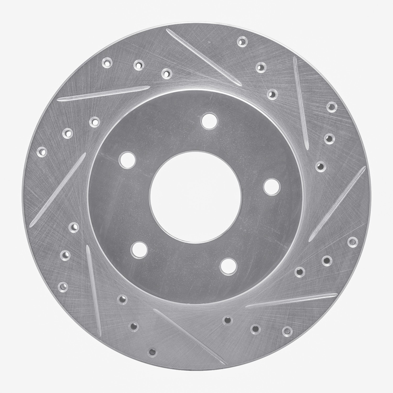 DYN 631-52004R DFC Brake Rotor - Drilled and Slotted - Silver