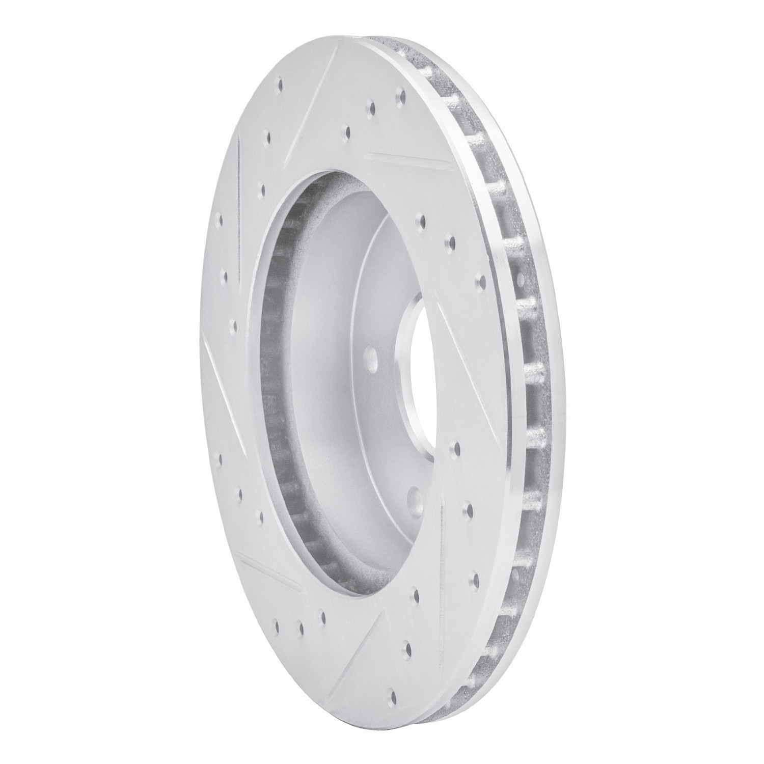 DYN 631-52004R DFC Brake Rotor - Drilled and Slotted - Silver - Image 2