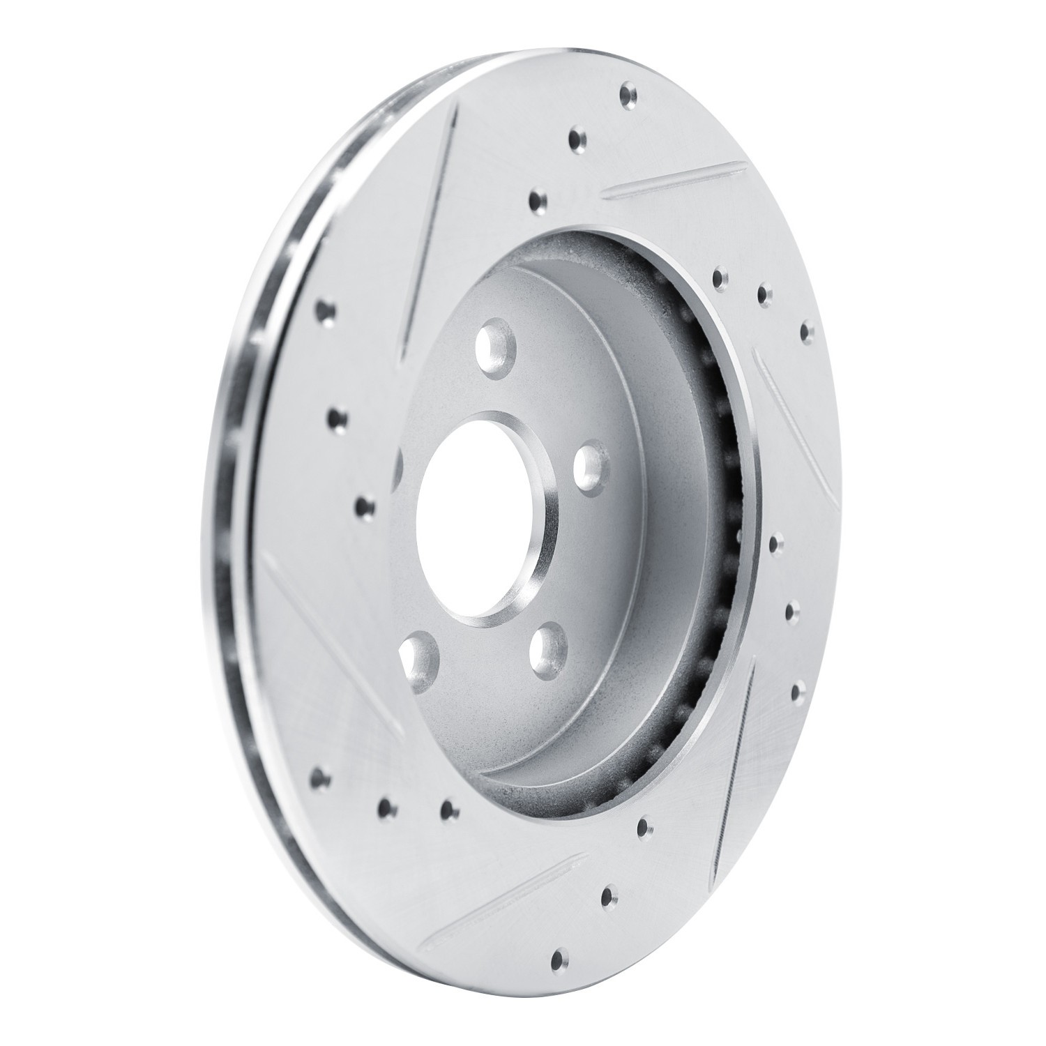 DYN 631-52009R DFC Brake Rotor - Drilled and Slotted - Silver - Image 3