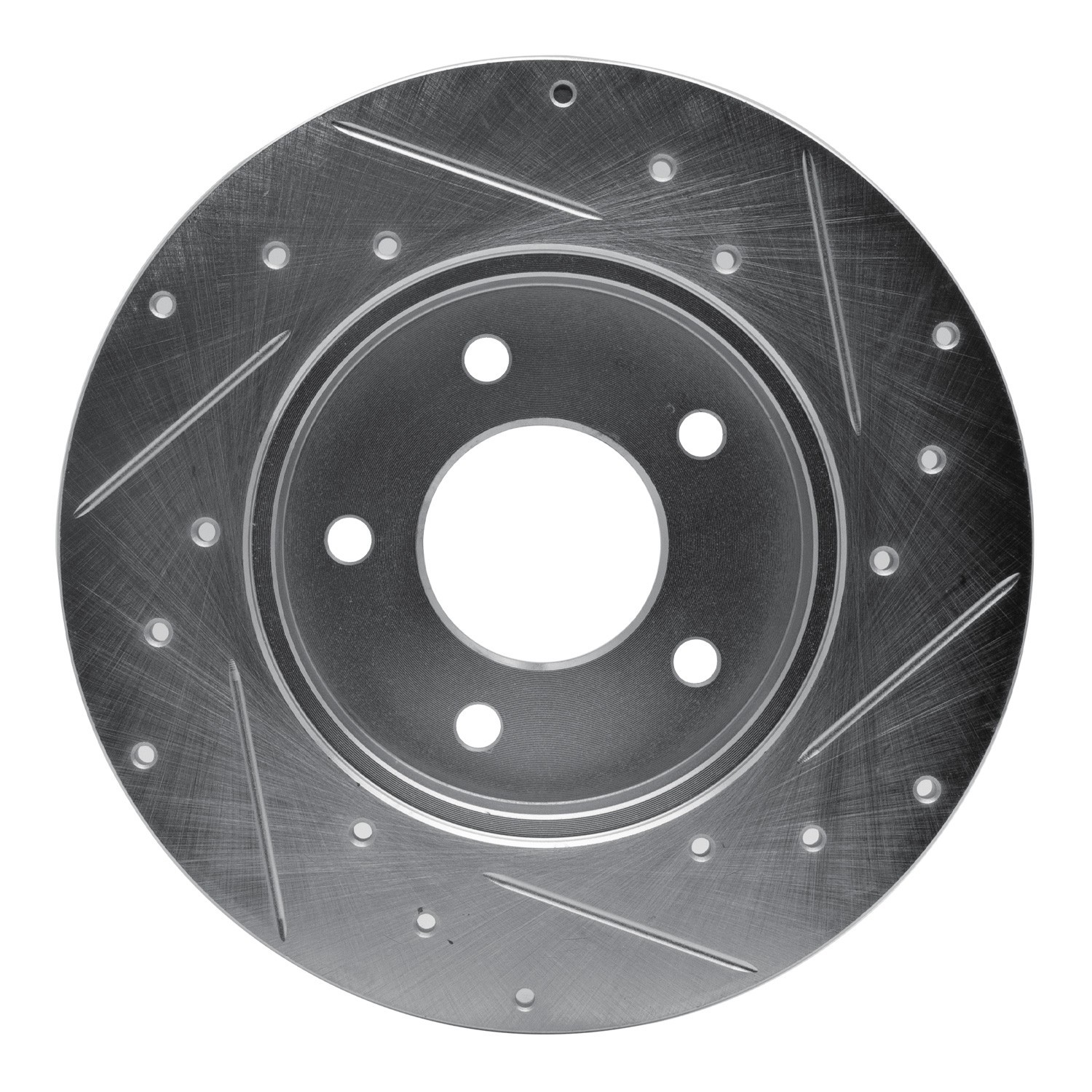 DYN 631-52010L DFC Brake Rotor - Drilled and Slotted - Silver - Image 2
