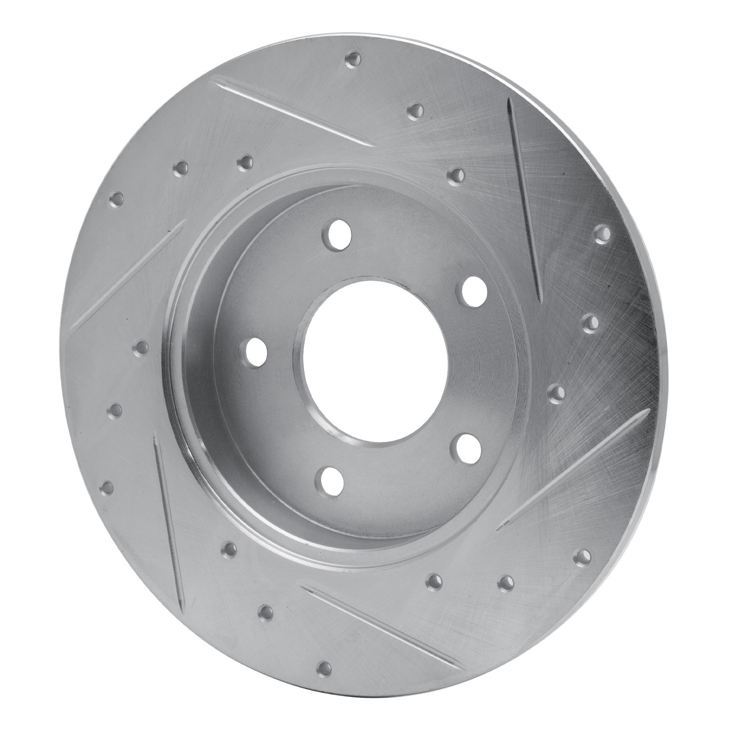 DYN 631-52010L DFC Brake Rotor - Drilled and Slotted - Silver