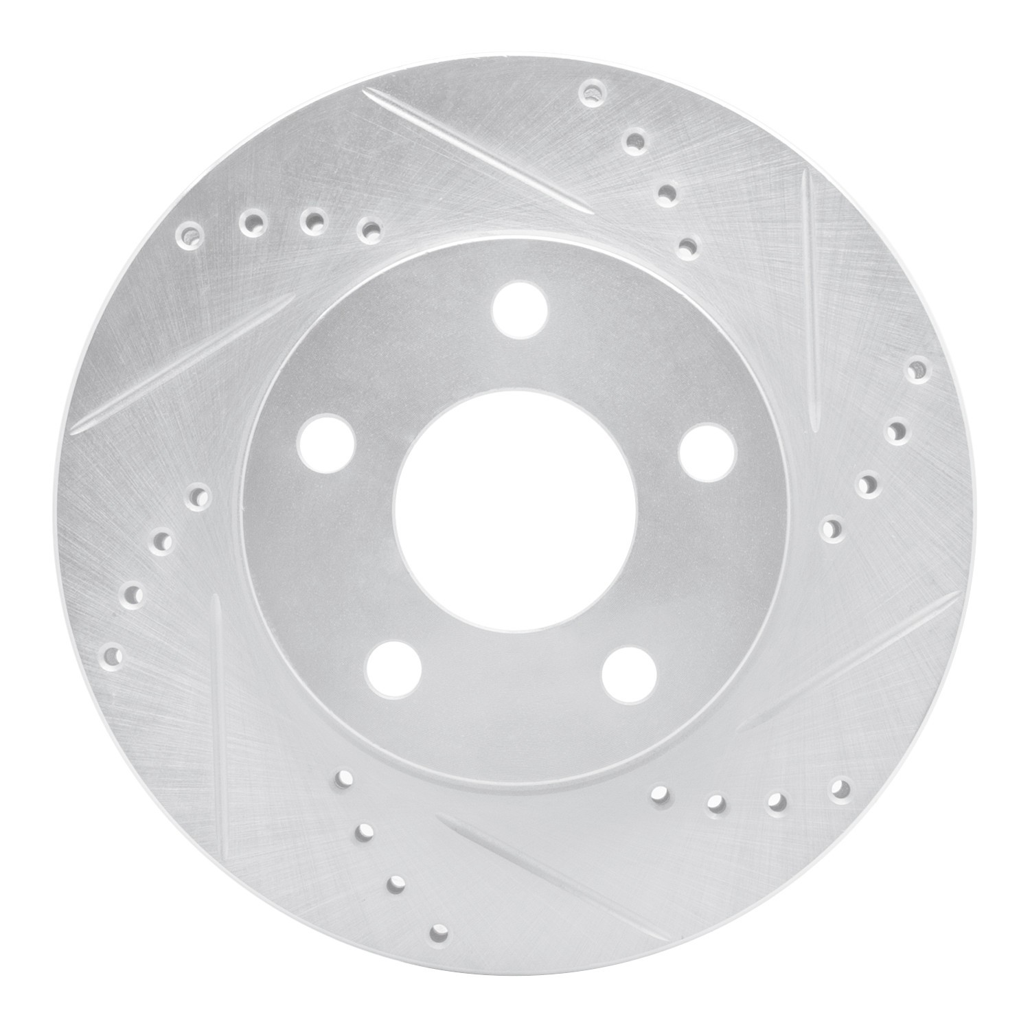 DYN 631-52011R DFC Brake Rotor - Drilled and Slotted - Silver