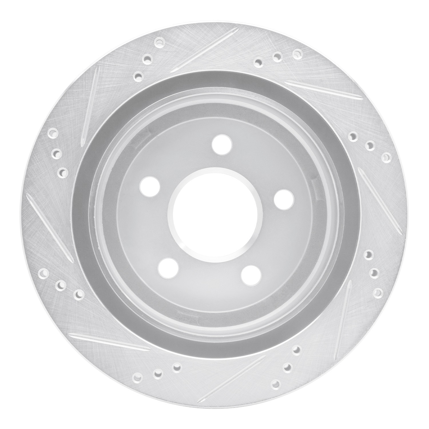 DYN 631-52013R DFC Brake Rotor - Drilled and Slotted - Silver - Image 3