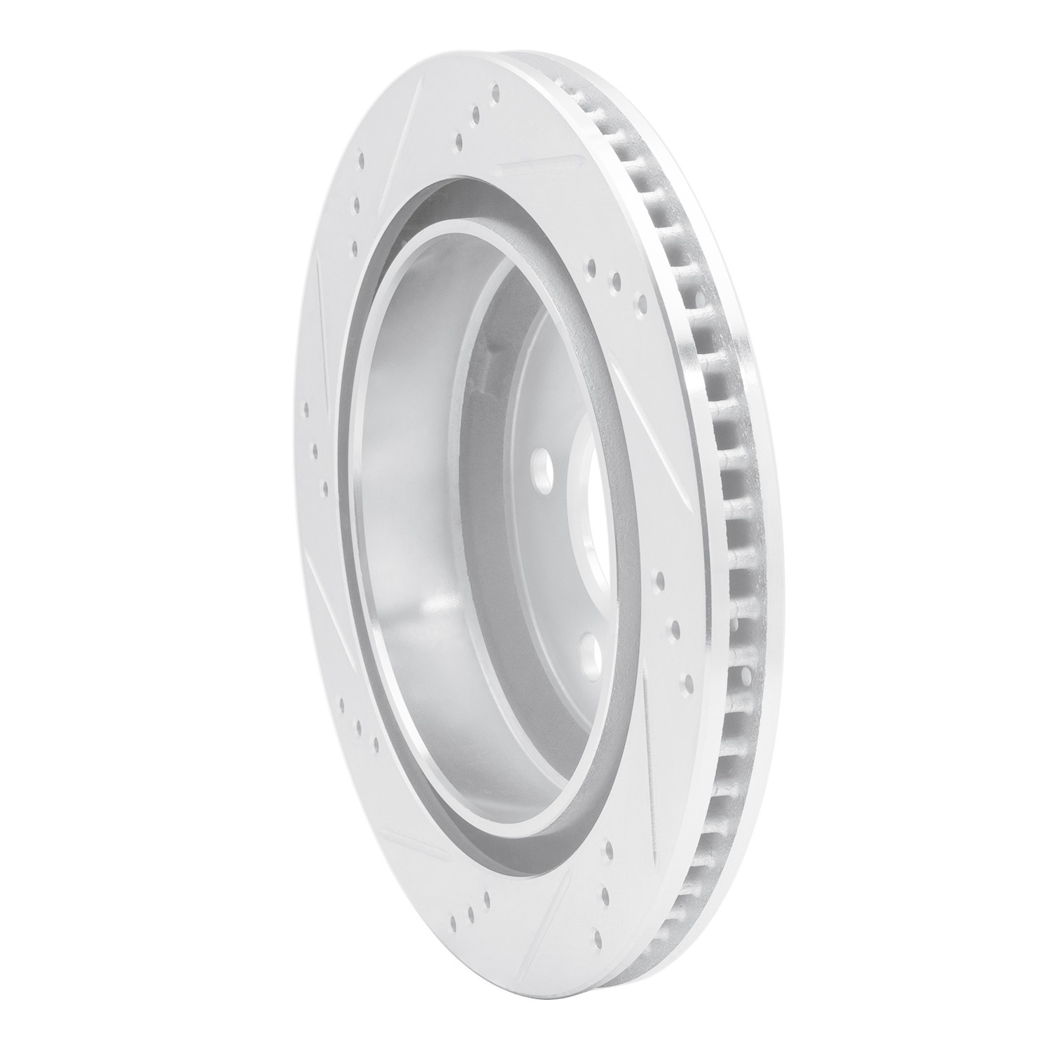 DYN 631-52013R DFC Brake Rotor - Drilled and Slotted - Silver - Image 2