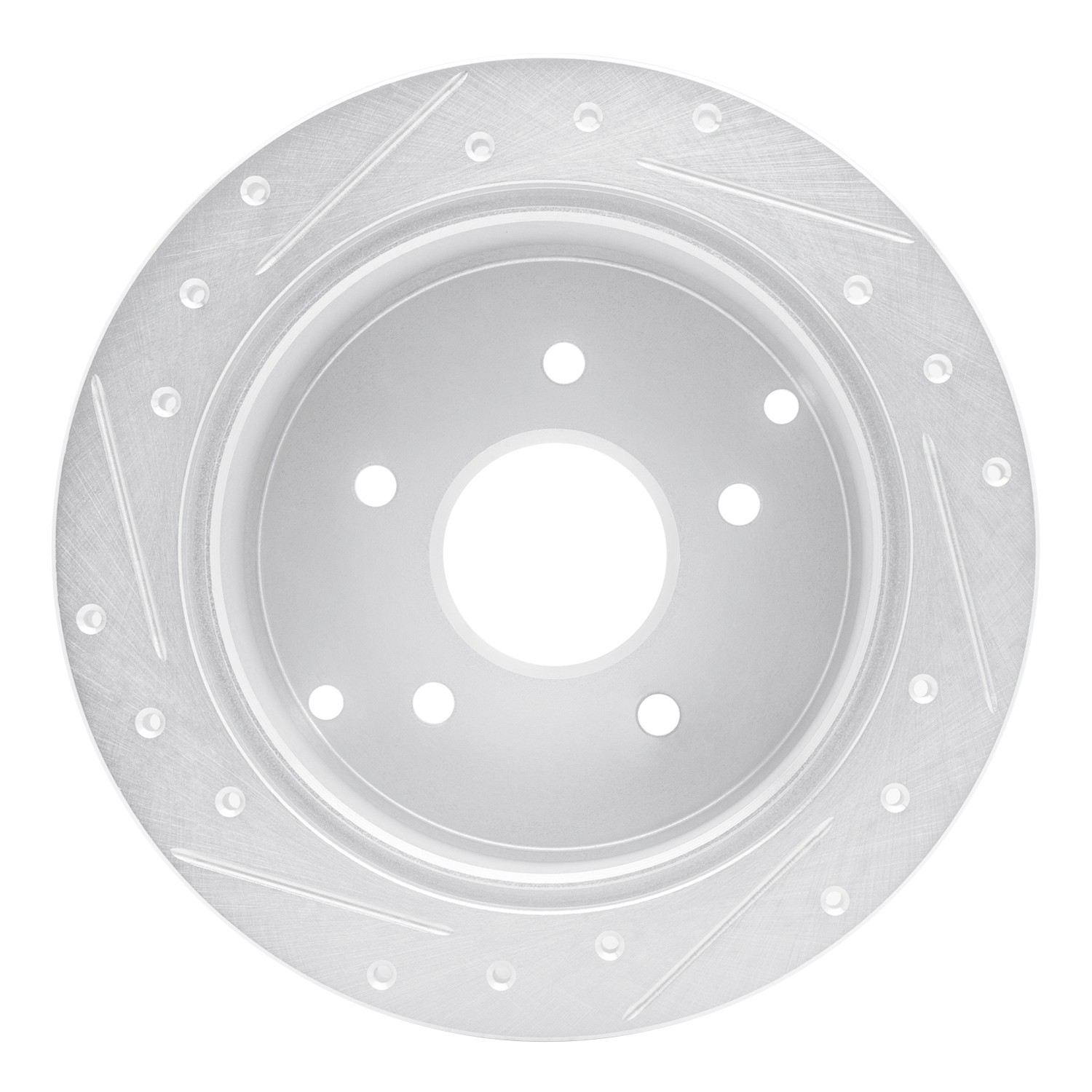 DYN 631-52014R DFC Brake Rotor - Drilled and Slotted - Silver - Image 4
