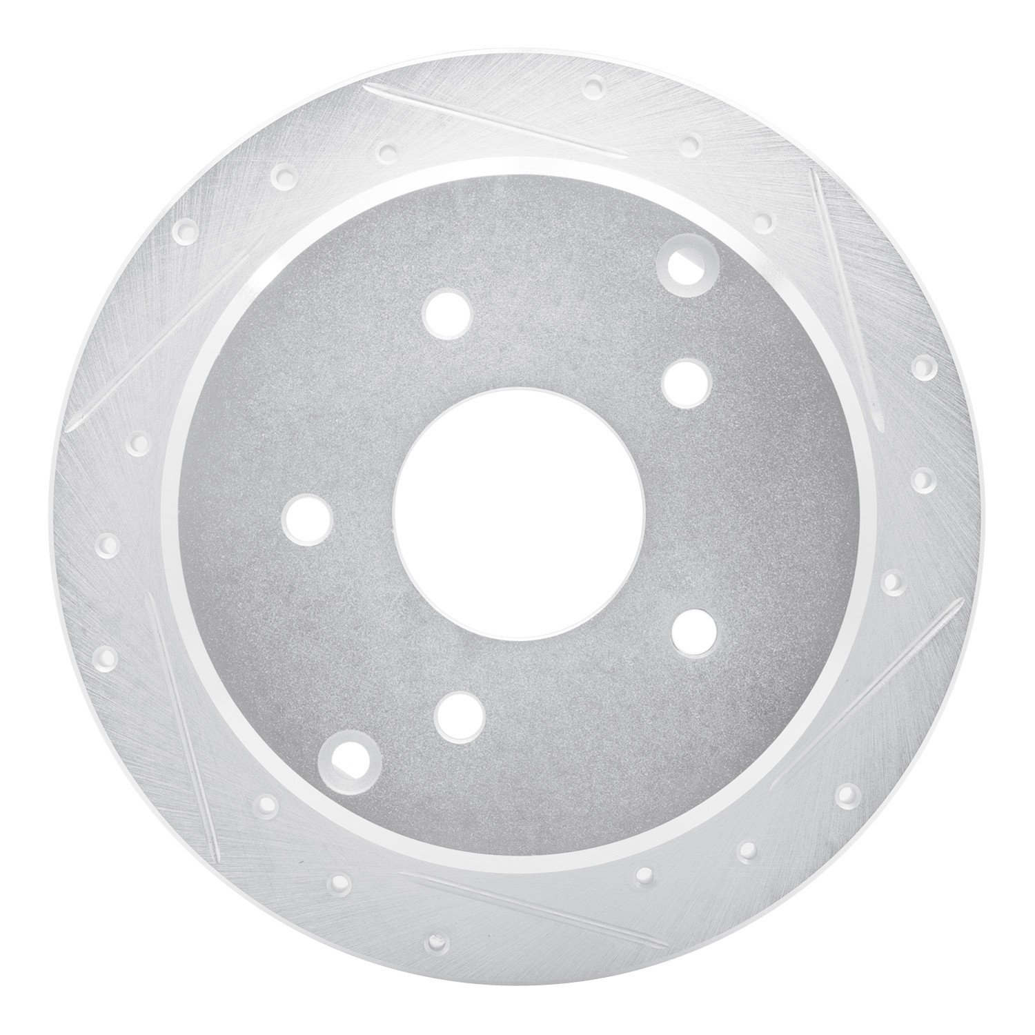 DYN 631-52014R DFC Brake Rotor - Drilled and Slotted - Silver