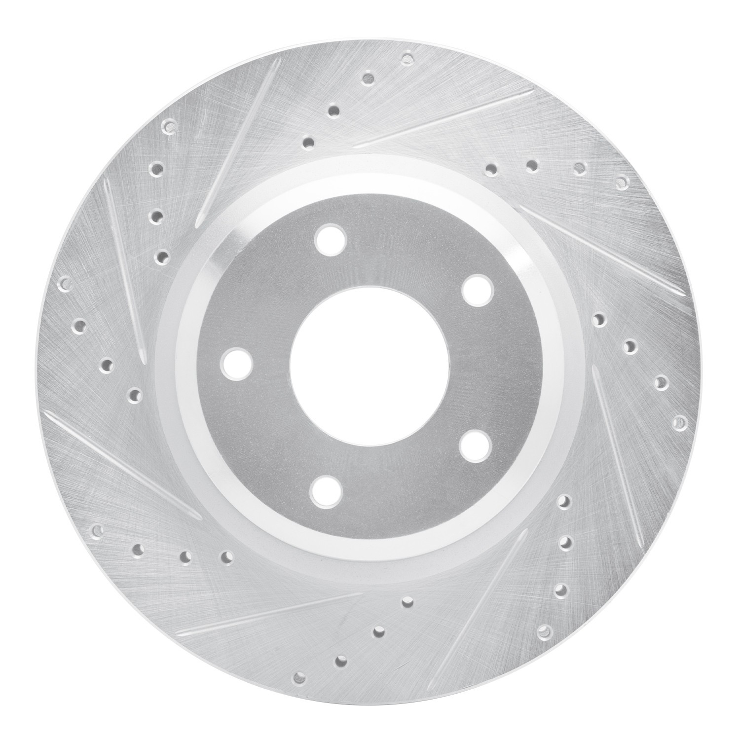 DYN 631-52016L DFC Brake Rotor - Drilled and Slotted - Silver