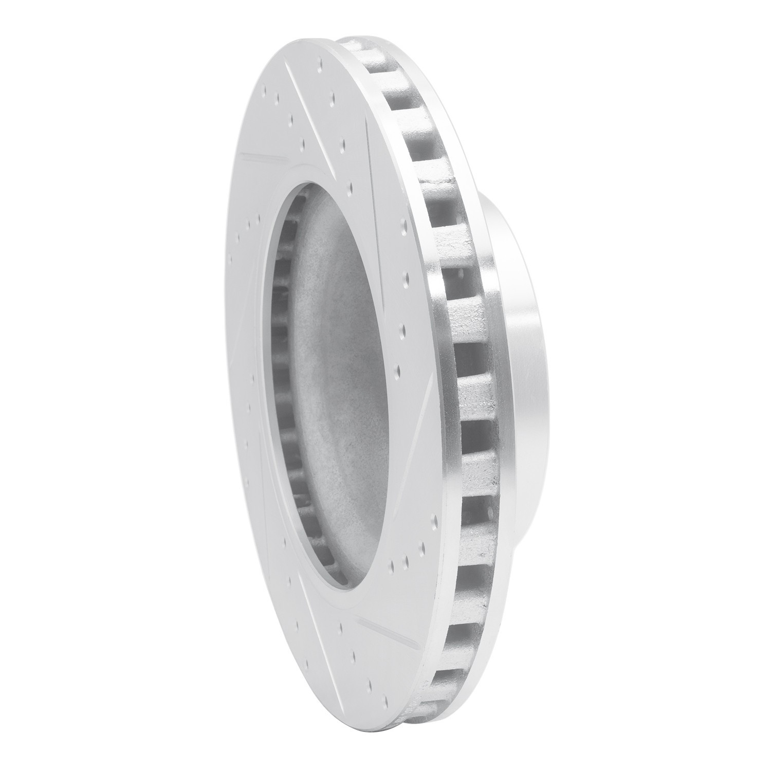 DYN 631-52016L DFC Brake Rotor - Drilled and Slotted - Silver - Image 2