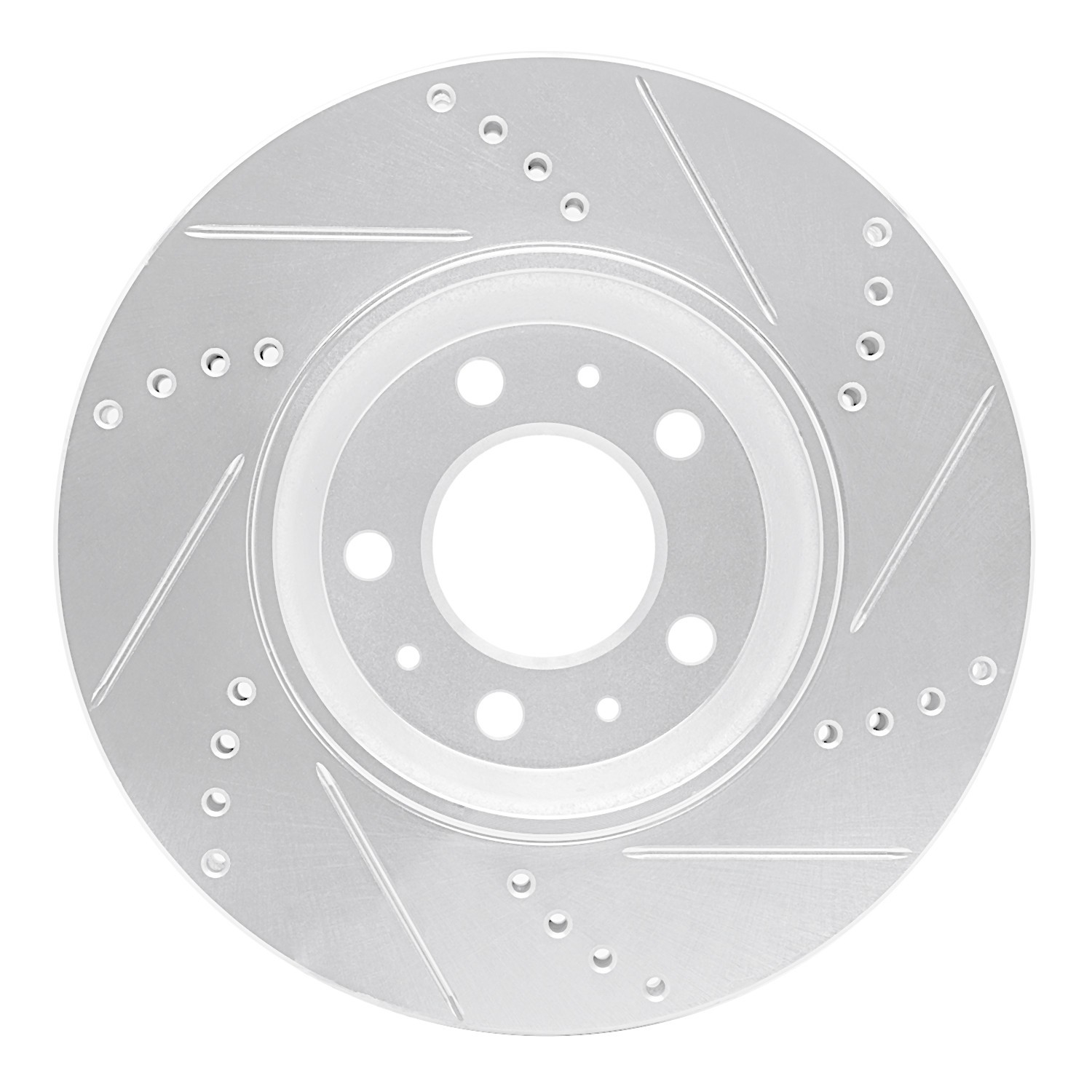 DYN 631-53005L DFC Brake Rotor - Drilled and Slotted - Silver - Image 4