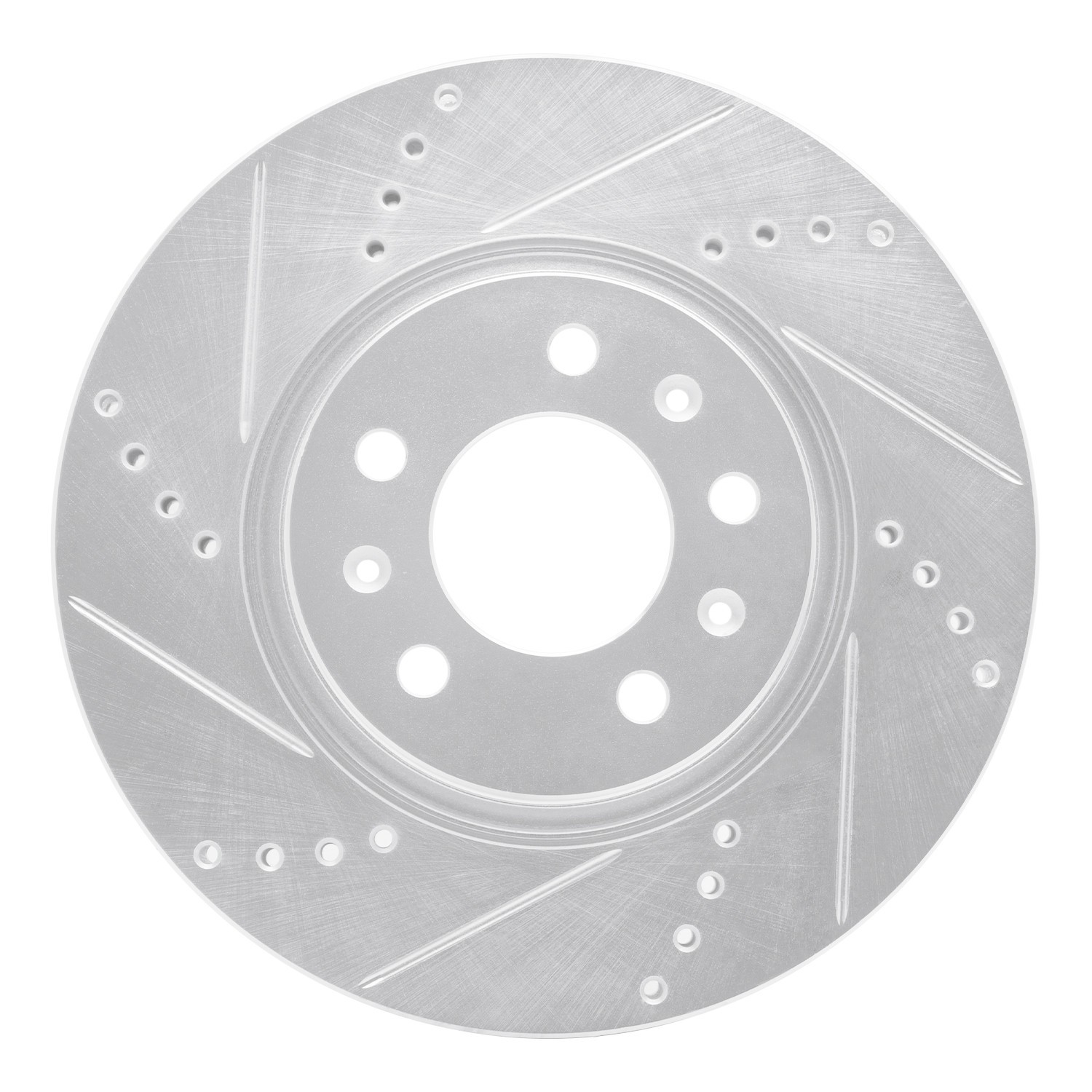 DYN 631-53005L DFC Brake Rotor - Drilled and Slotted - Silver