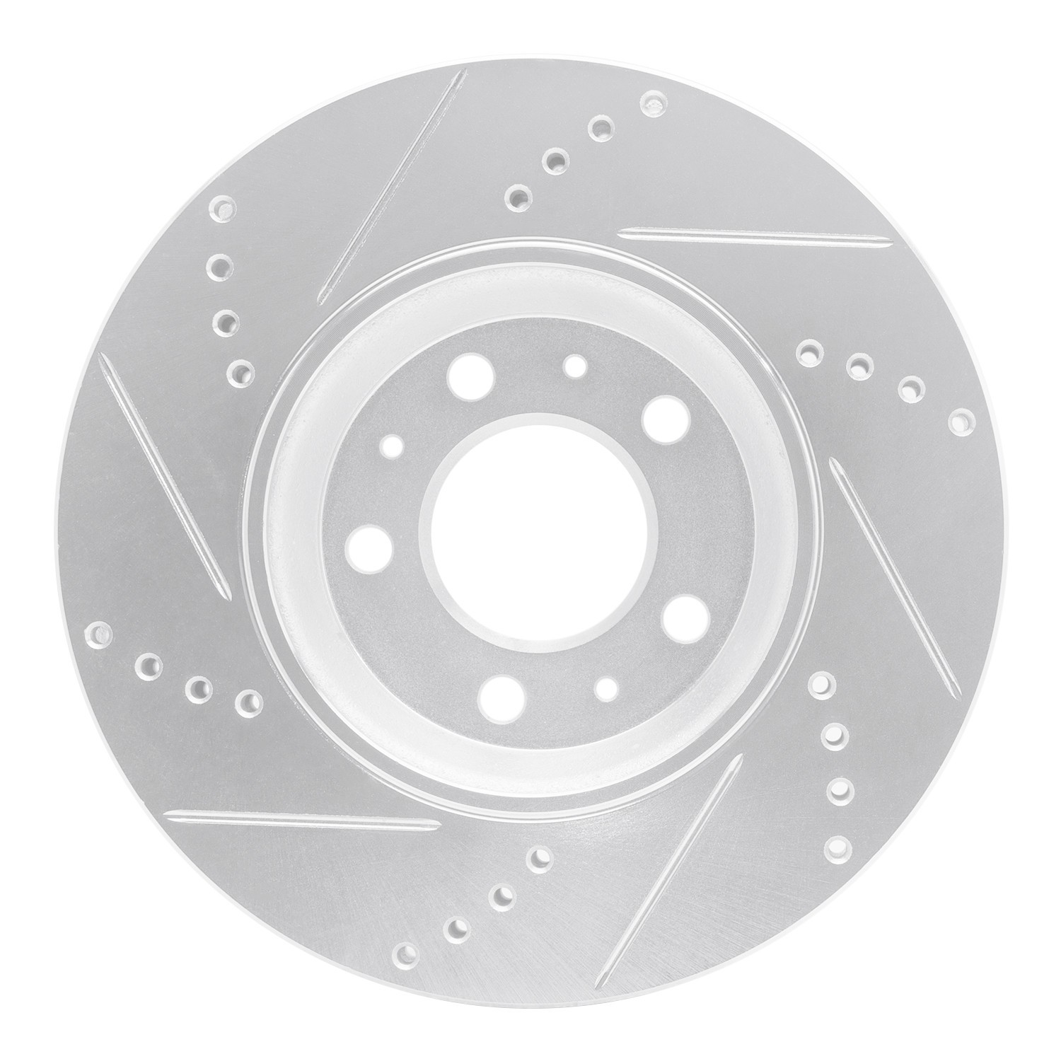 DYN 631-53005R DFC Brake Rotor - Drilled and Slotted - Silver