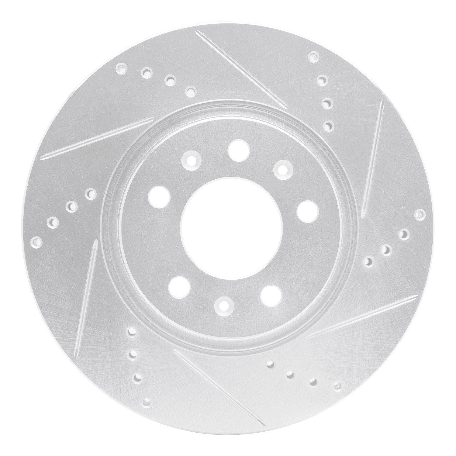 DYN 631-53005R DFC Brake Rotor - Drilled and Slotted - Silver - Image 3