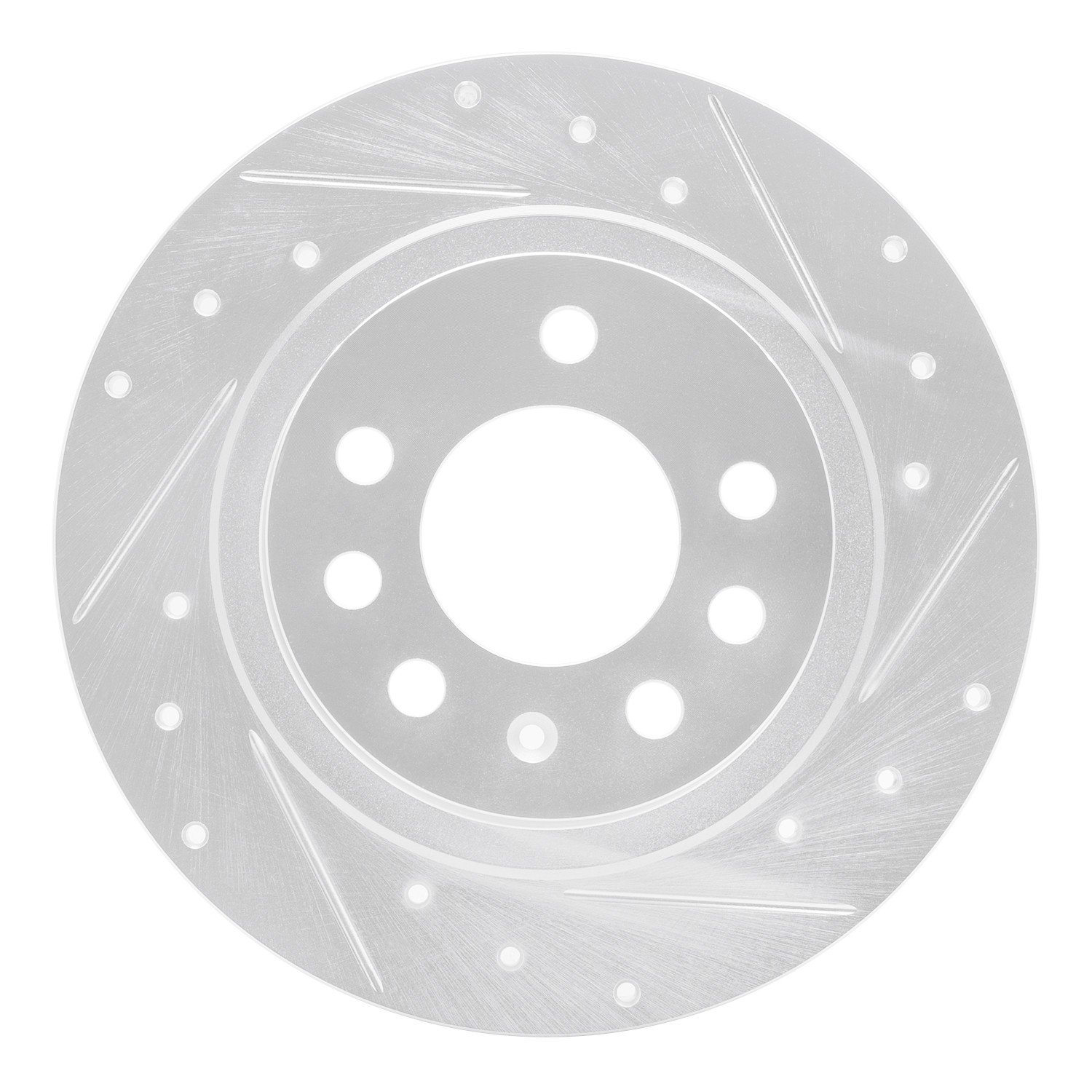 DYN 631-53006R DFC Brake Rotor - Drilled and Slotted - Silver