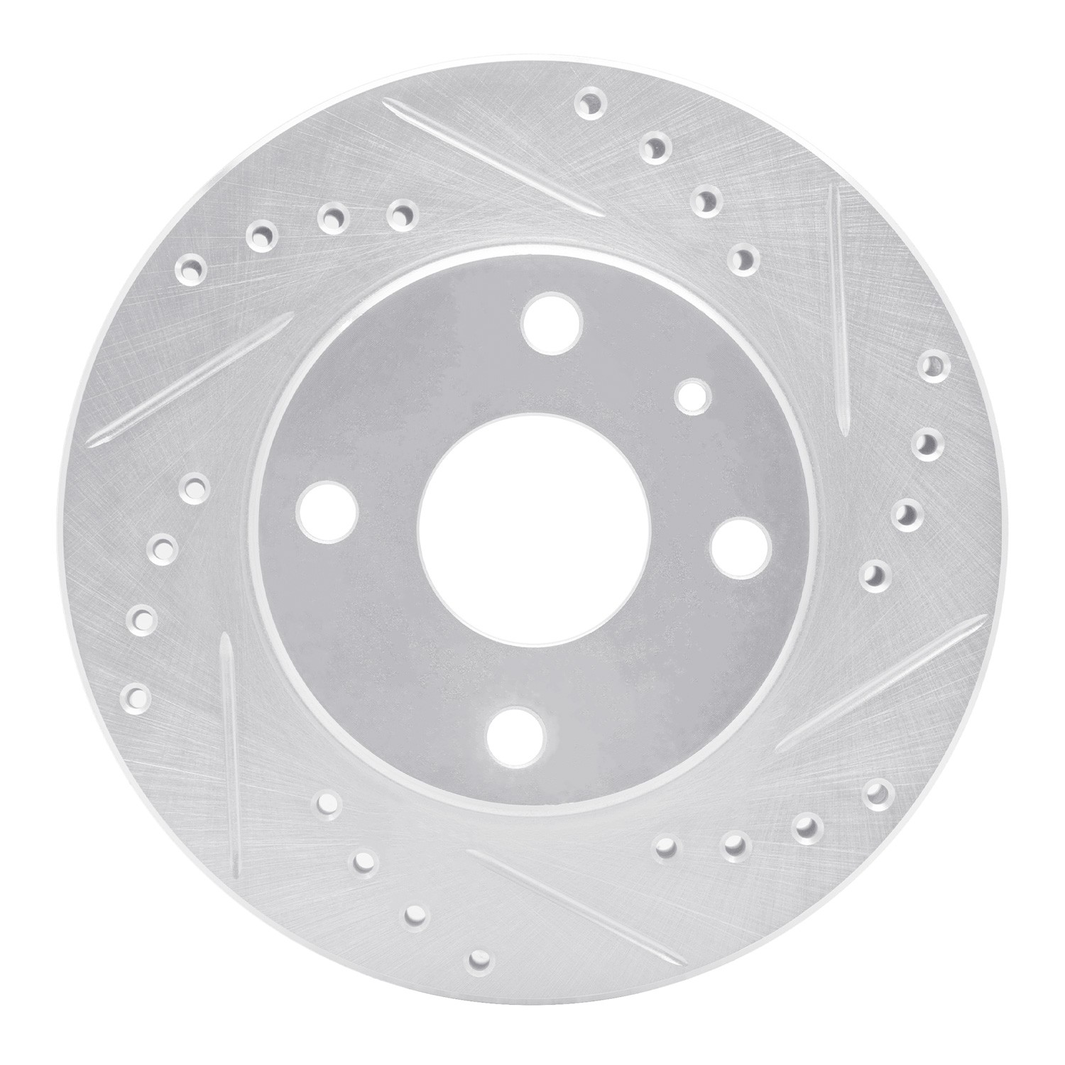 DYN 631-54001R DFC Brake Rotor - Drilled and Slotted - Silver - Image 2