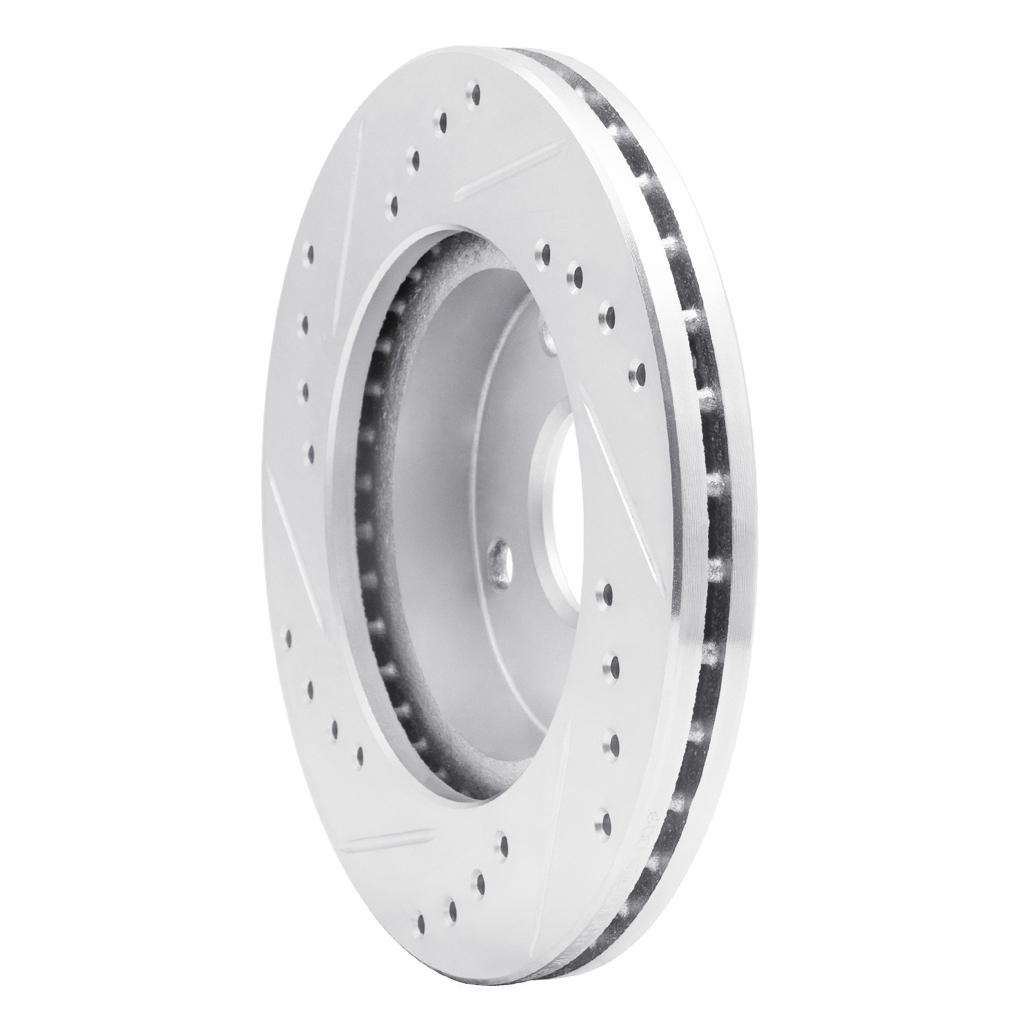 DYN 631-54001R DFC Brake Rotor - Drilled and Slotted - Silver - Image 3