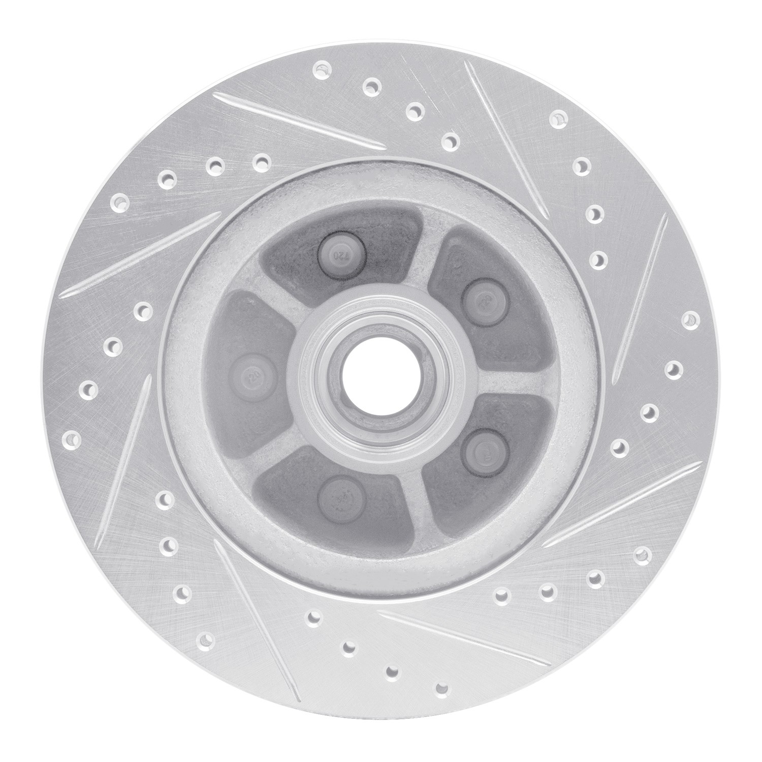 DYN 631-54006L DFC Brake Rotor - Drilled and Slotted - Silver - Image 4