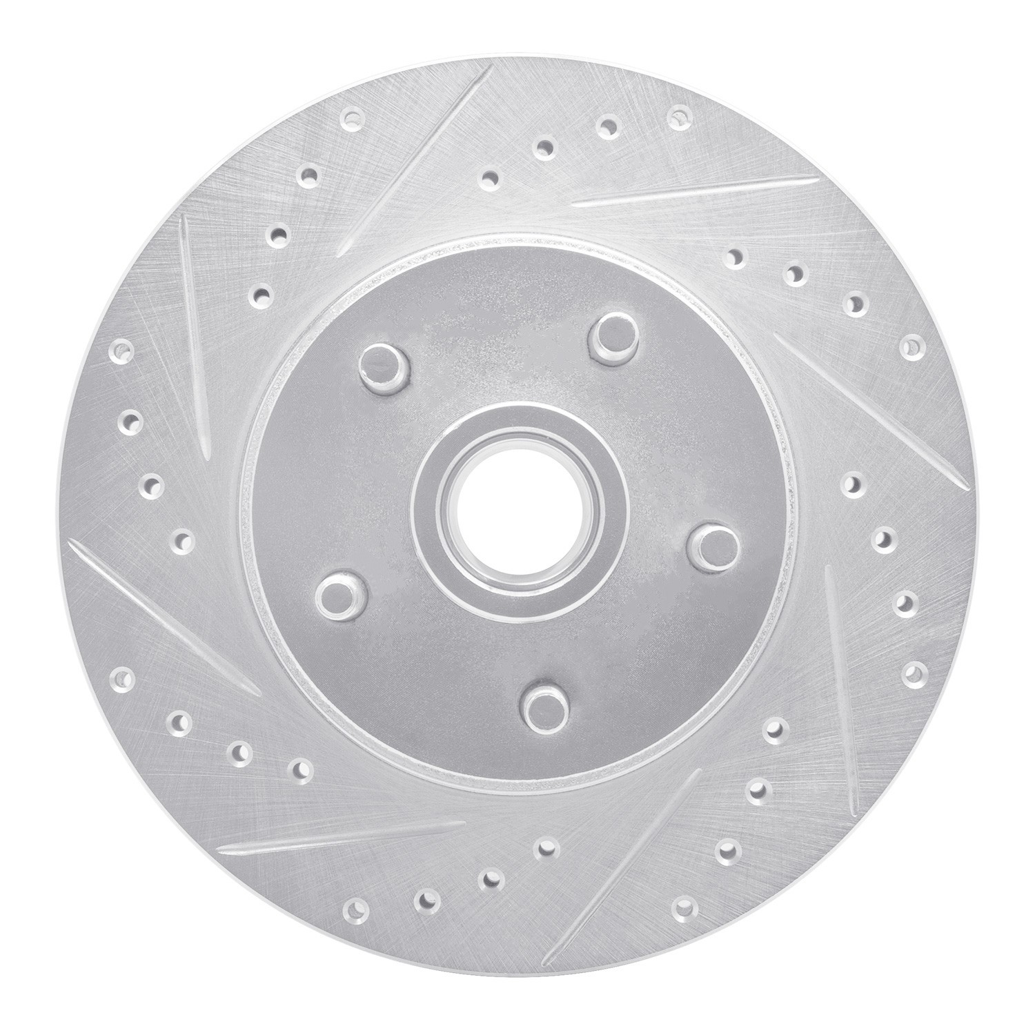 DYN 631-54006L DFC Brake Rotor - Drilled and Slotted - Silver