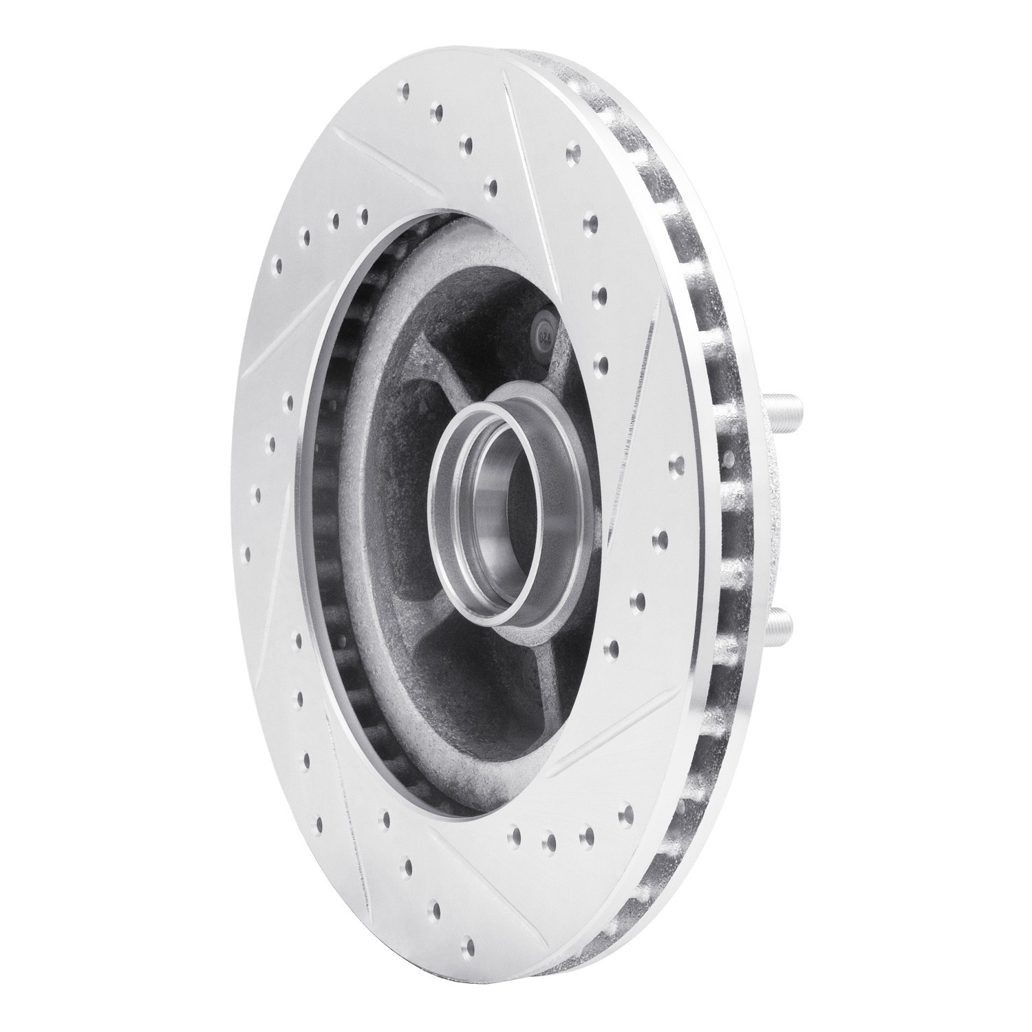 DYN 631-54006L DFC Brake Rotor - Drilled and Slotted - Silver - Image 2