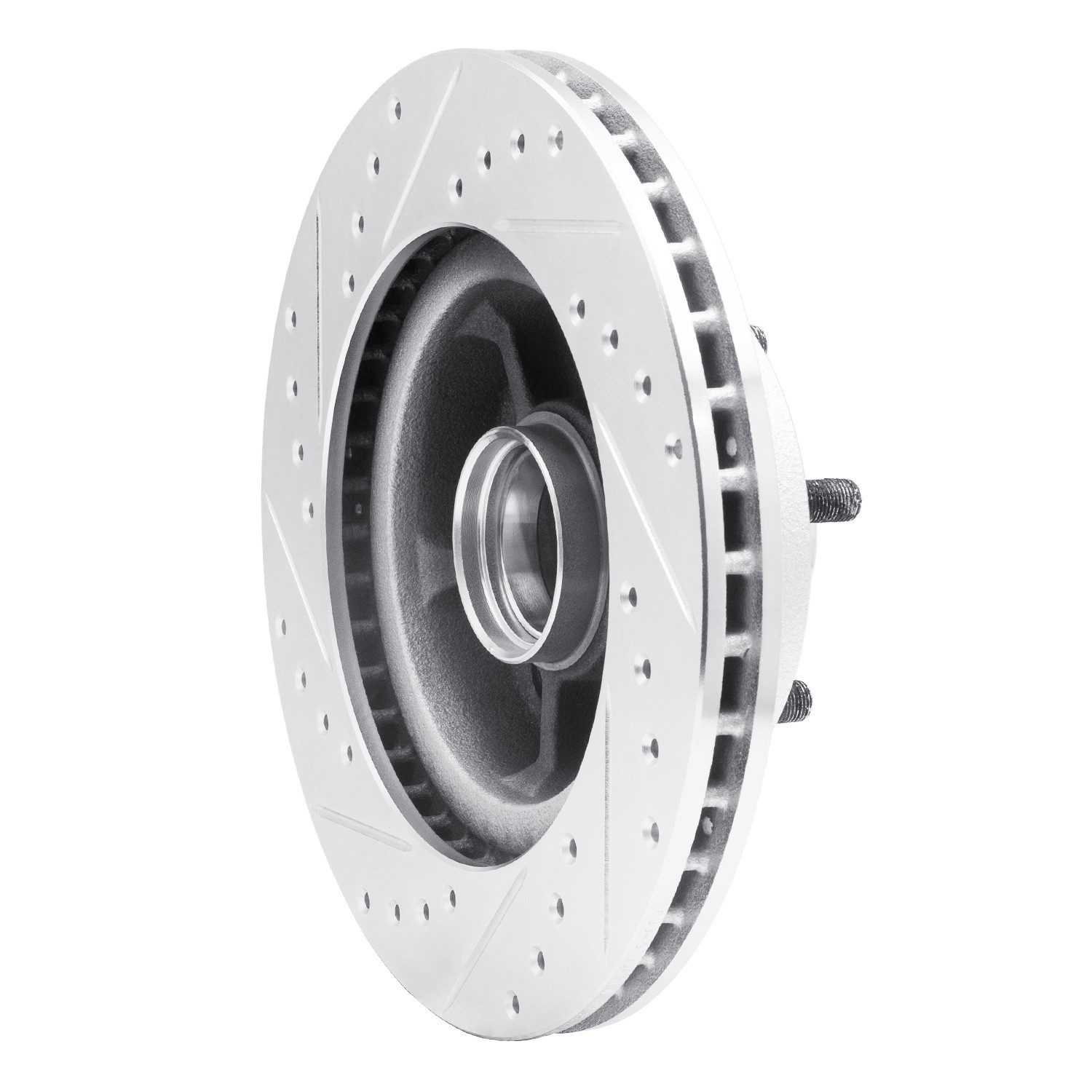 DYN 631-54006R DFC Brake Rotor - Drilled and Slotted - Silver